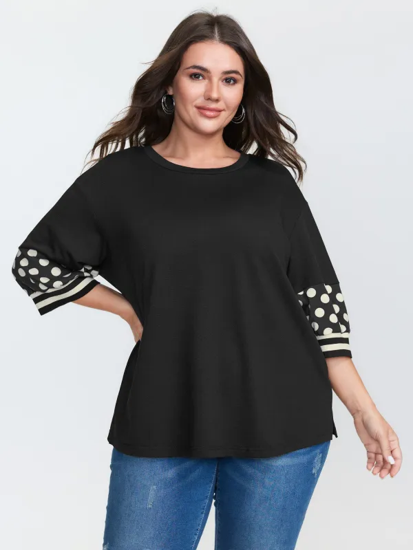Supersoft Polka Dots Sleeve Flowy T-Shirt sold by Bloomchic