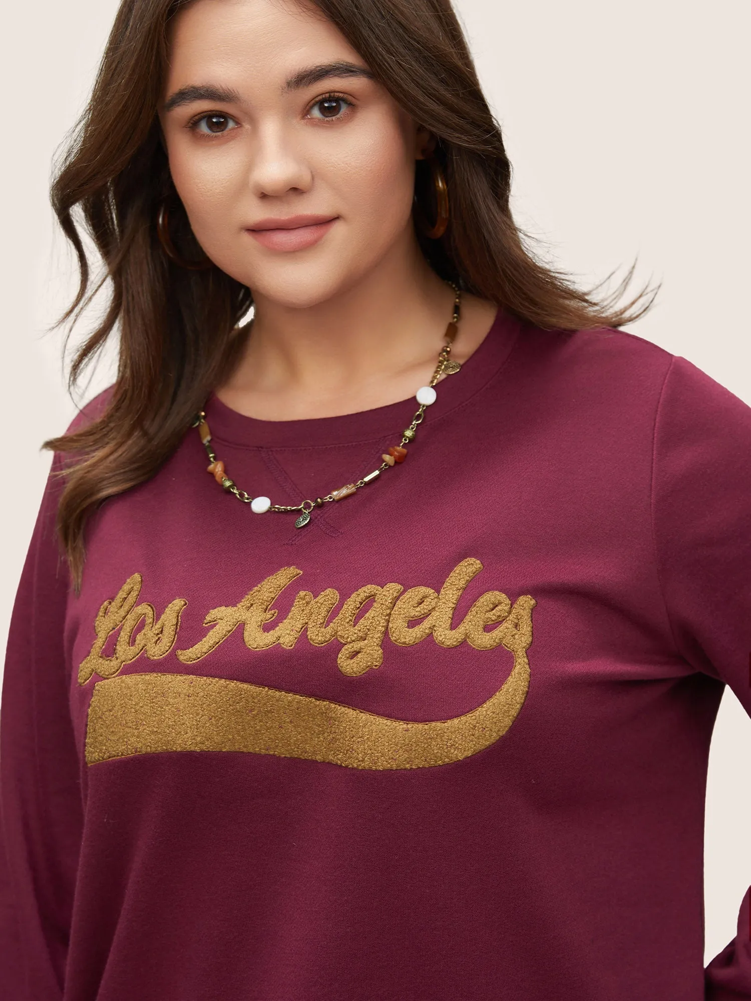 Letter Graphic Towel Embroidered Sweatshirt sold by Bloomchic product image thumbnail 2