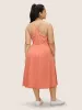 Plain Gathered Elastic Waist Midi Cami Dress sold by Bloomchic