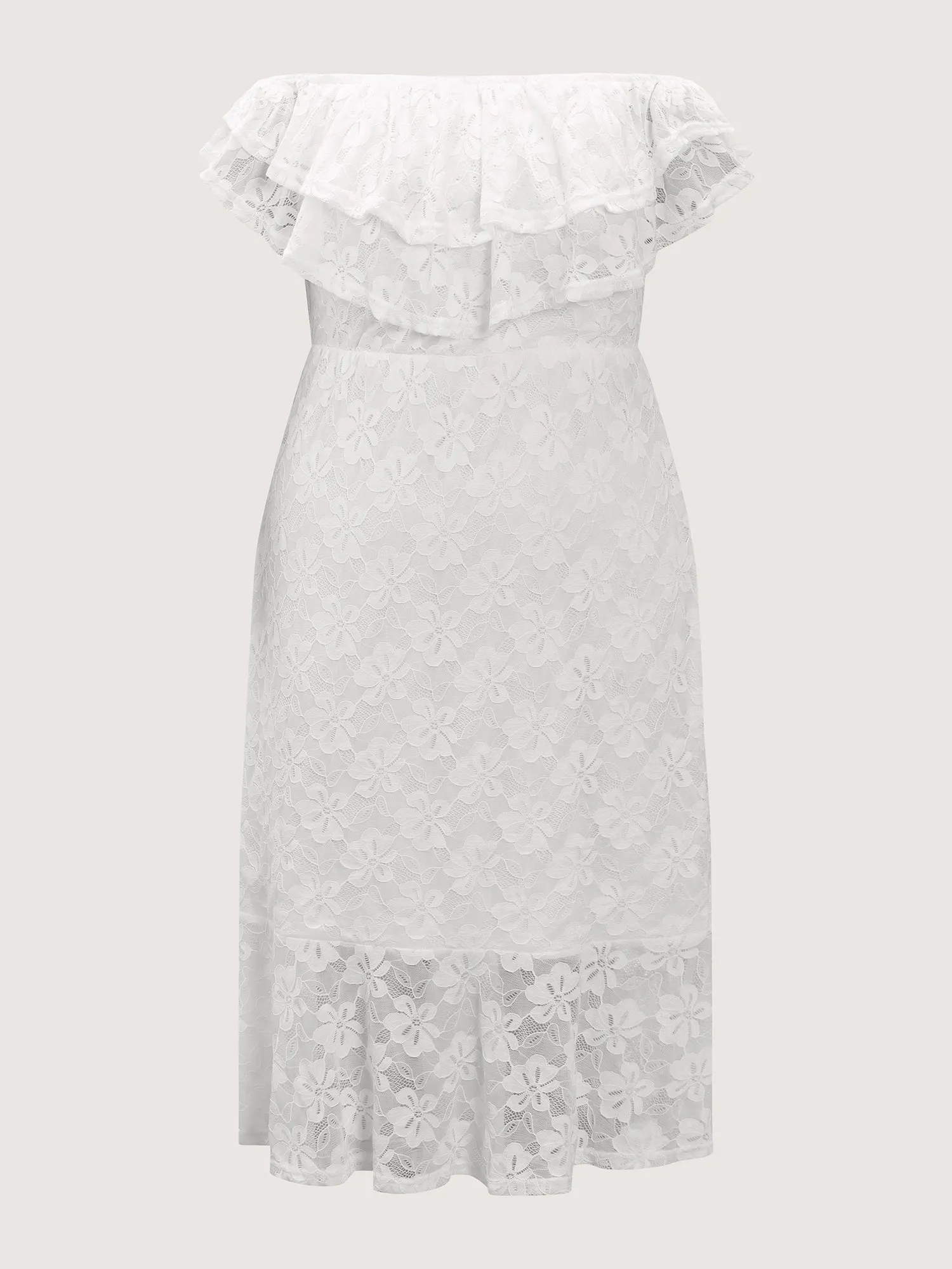 Off-Shoulder Layered Neckline Midi Dress sold by Bloomchic product image thumbnail 5