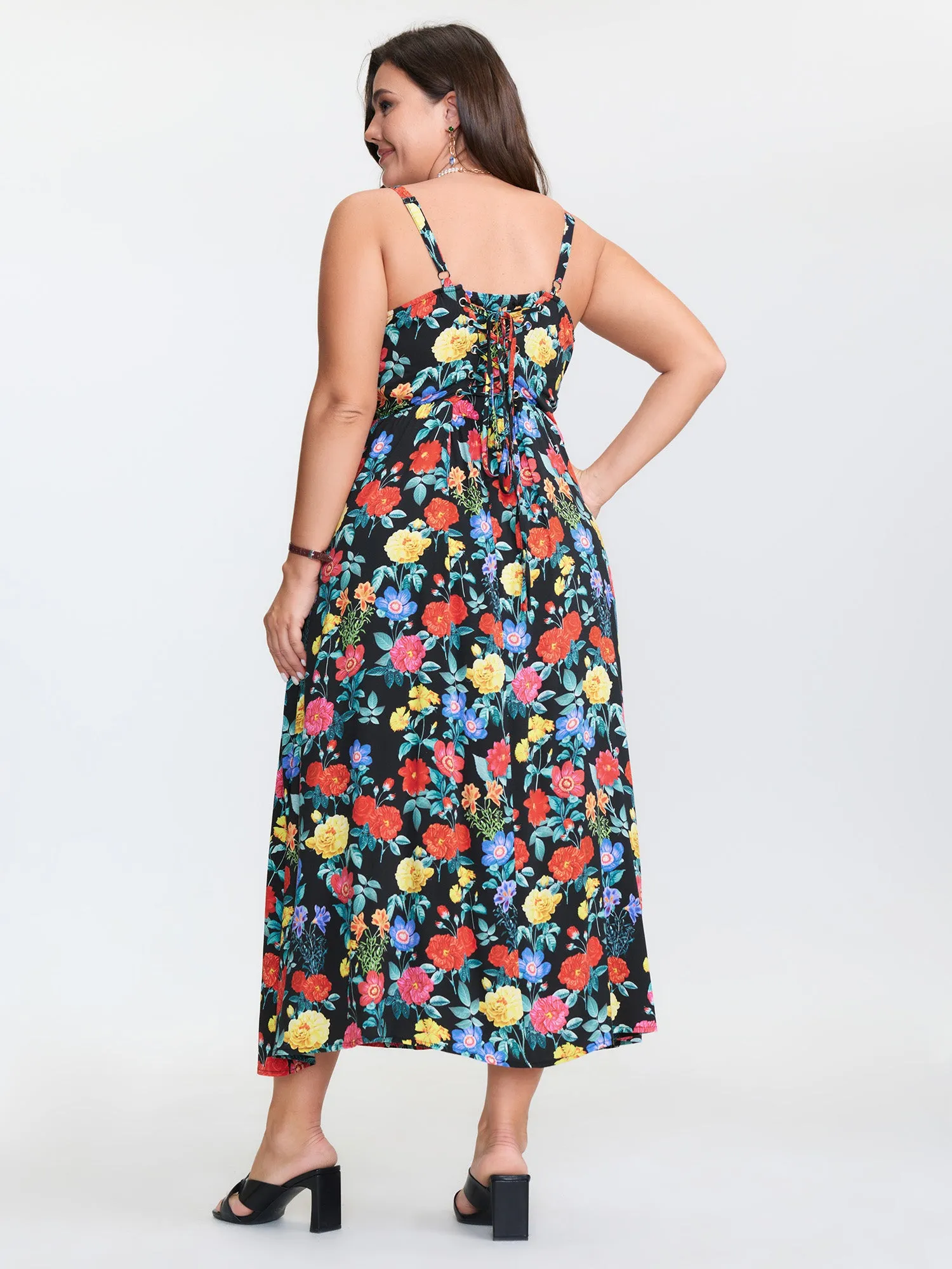 Colorful Print Side Slit Floral Maxi Dress sold by Bloomchic product image thumbnail 5