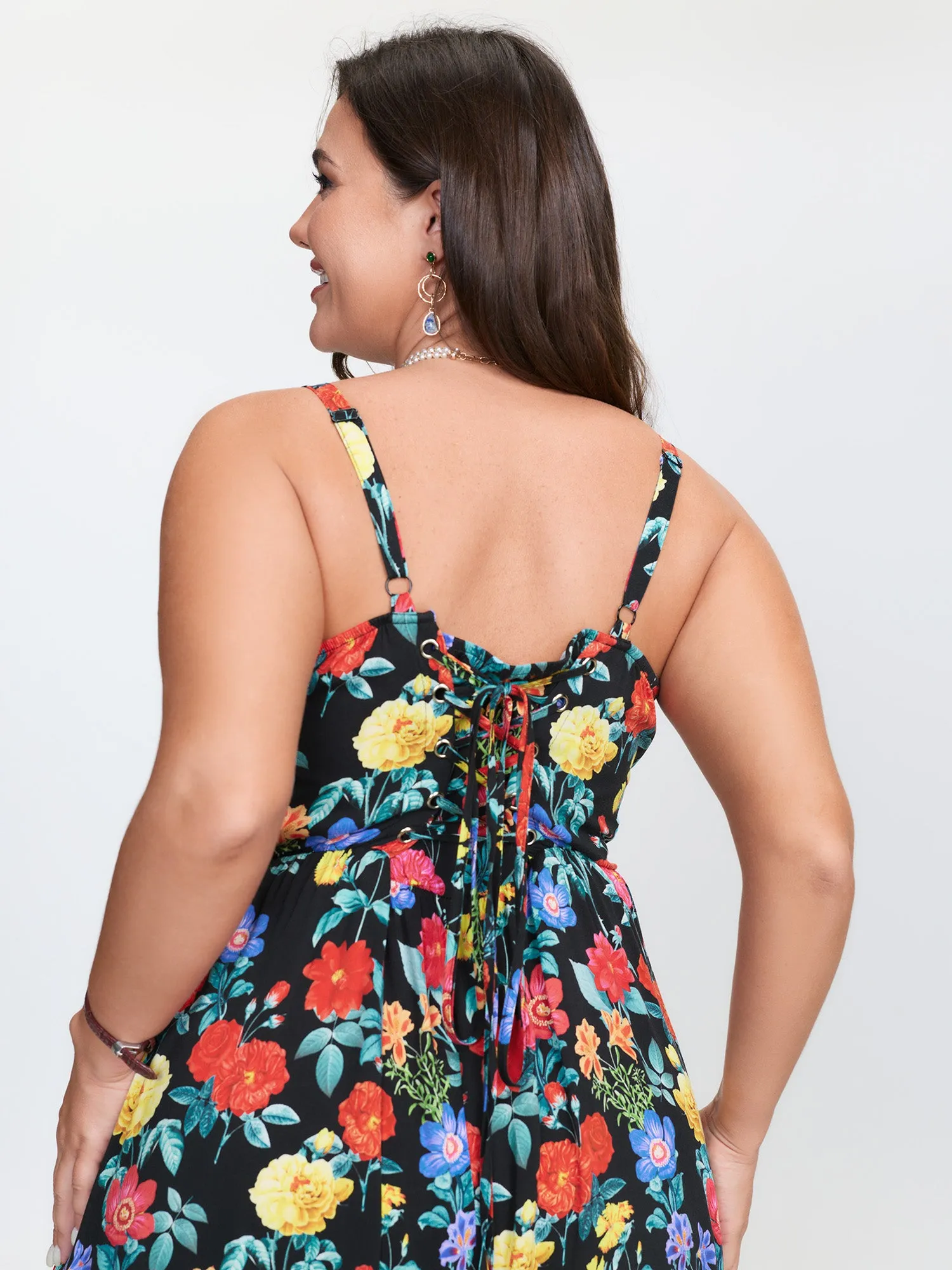 Colorful Print Side Slit Floral Maxi Dress sold by Bloomchic product image thumbnail 2