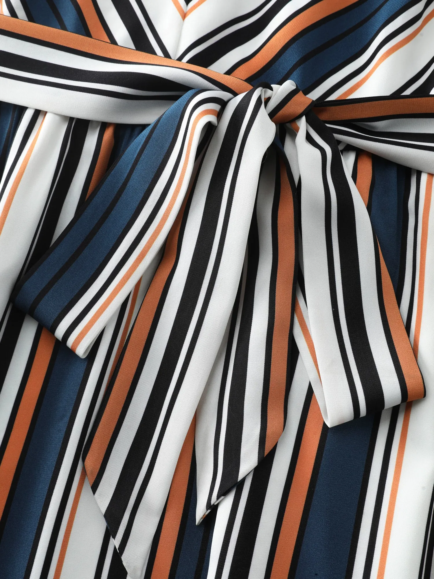 Striped Waist-Tie Pockets Midi Dress sold by Bloomchic product image thumbnail 5