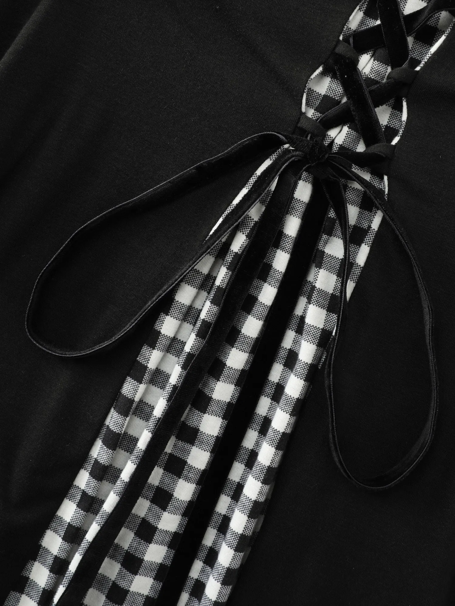 Checkered Layered Cross-Tie Maxi Dress sold by Bloomchic product image thumbnail 5