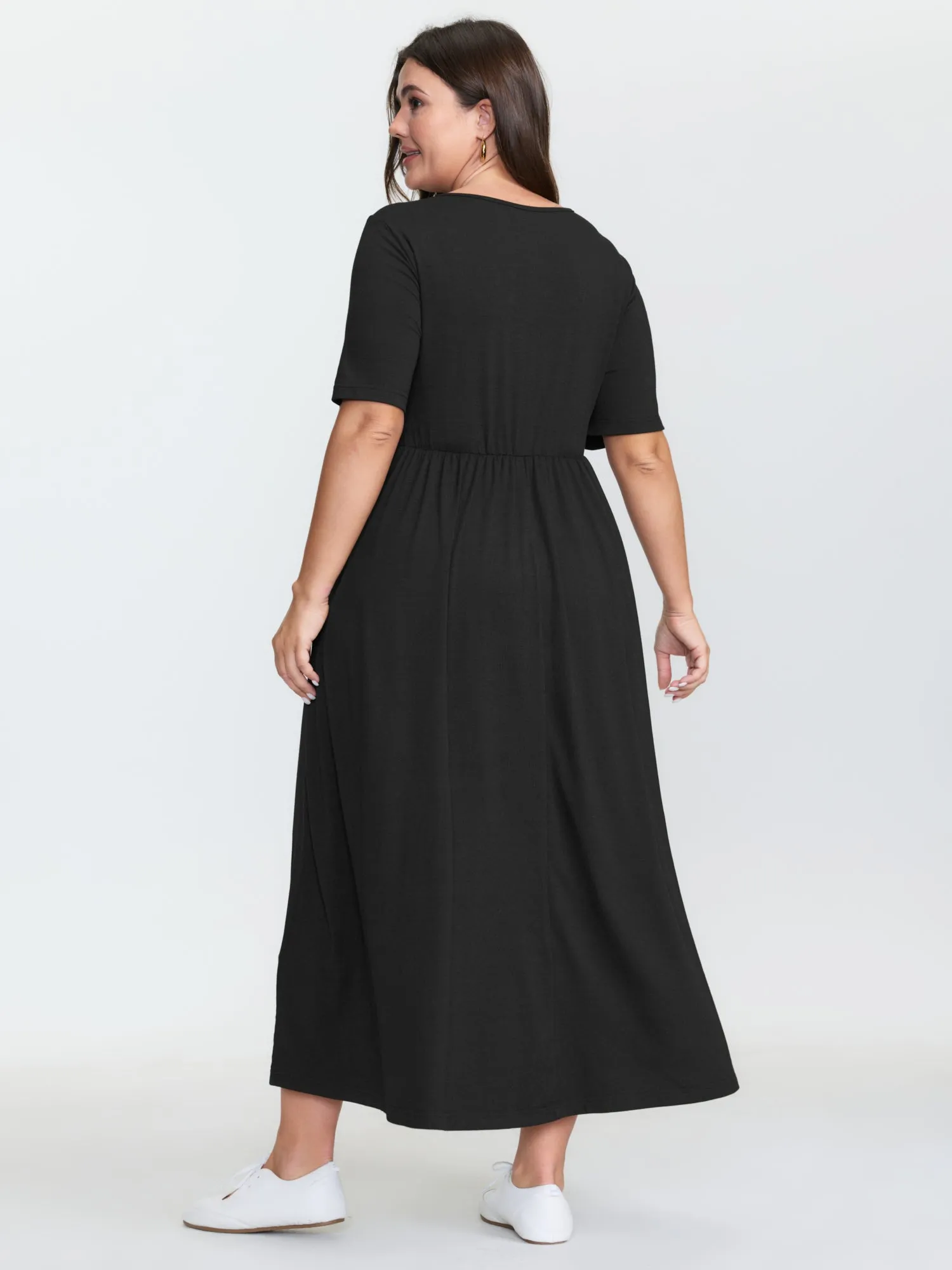 Checkered Layered Cross-Tie Maxi Dress sold by Bloomchic product image thumbnail 4