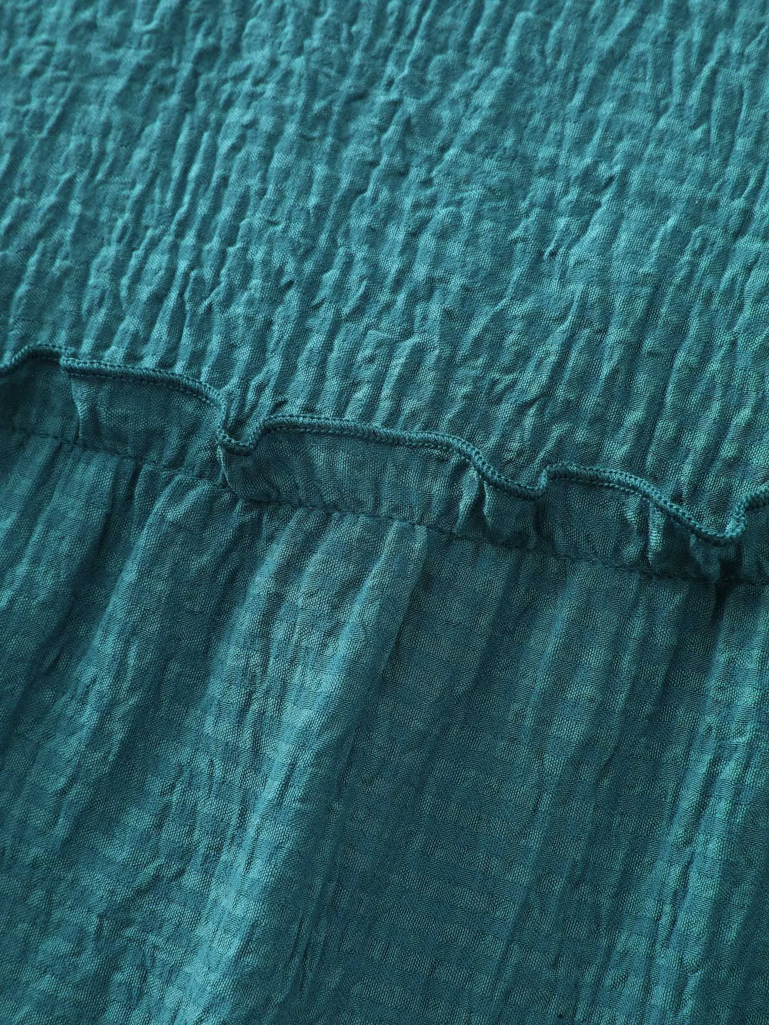 Textured Embroidered Sleeve Tiered Midi Dress sold by Bloomchic product image thumbnail 4