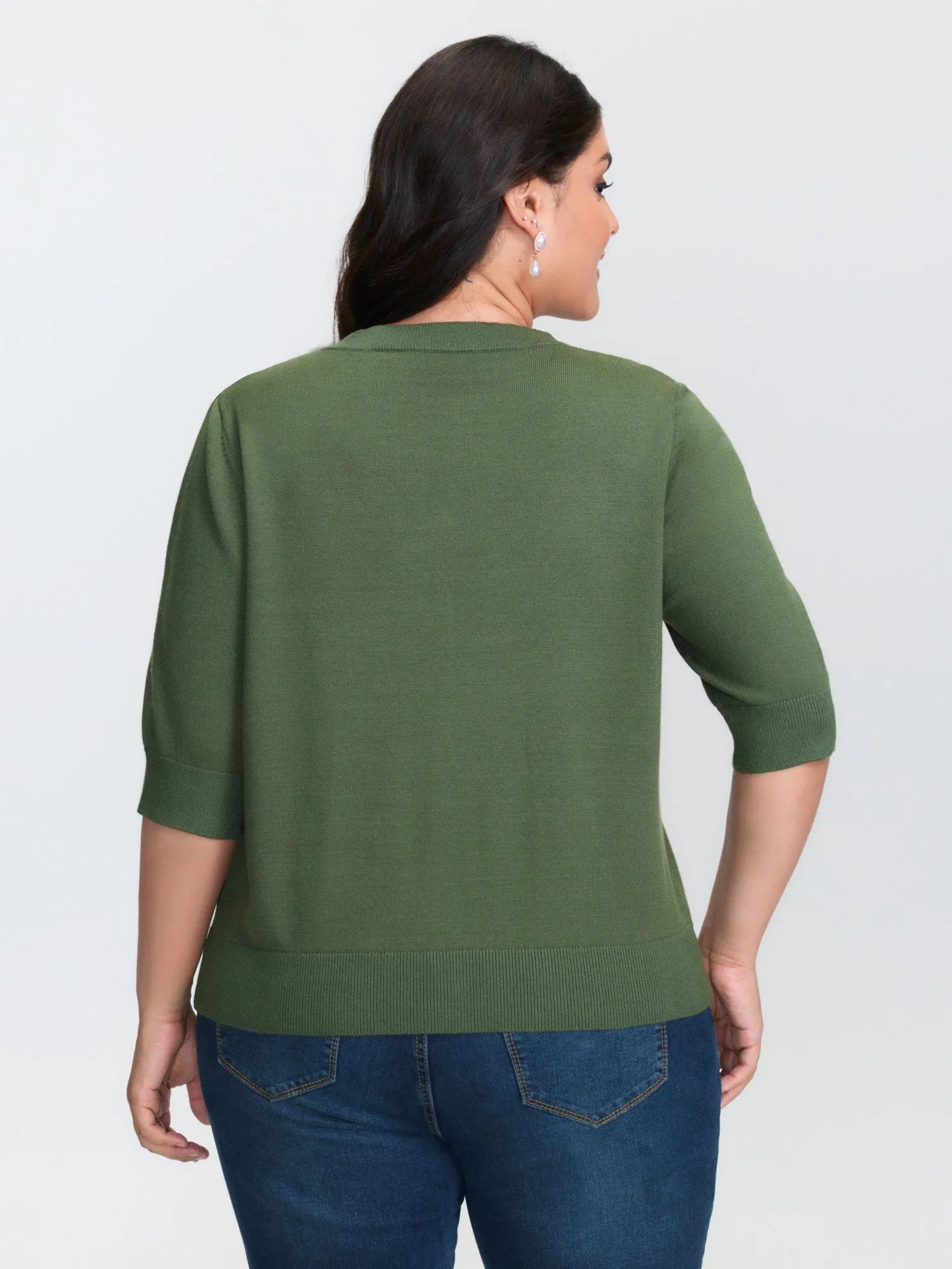 Floral Pattern Jacquard Button Knit Cardigan sold by Bloomchic product image thumbnail 4