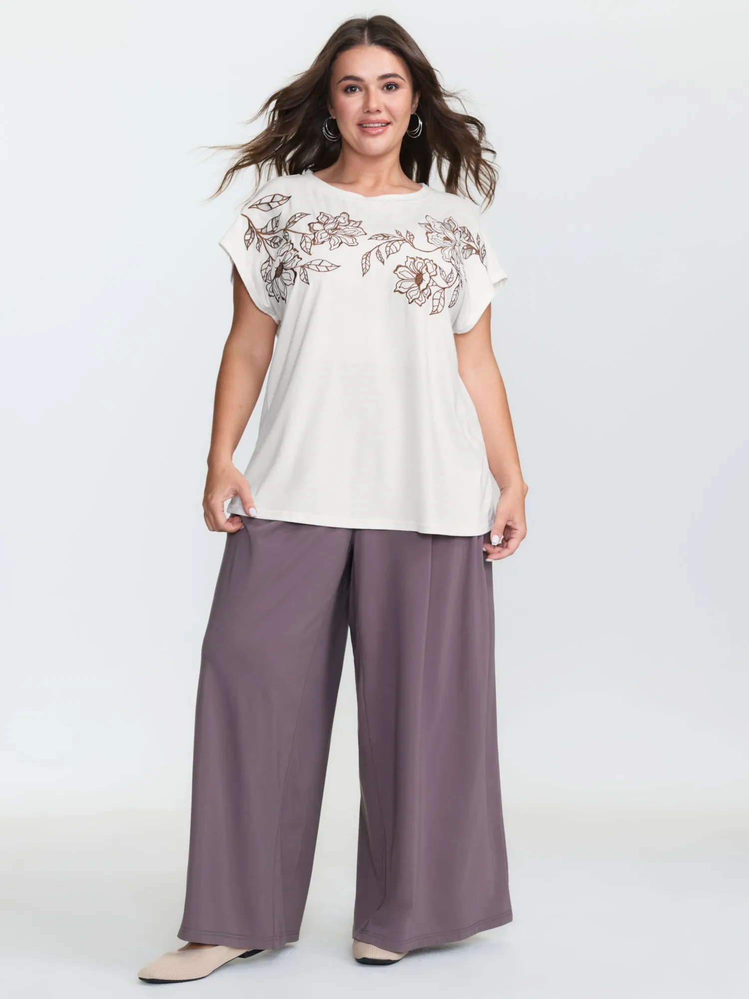 Floral Cut-Out Embroidery T-Shirt sold by Bloomchic product image thumbnail 3