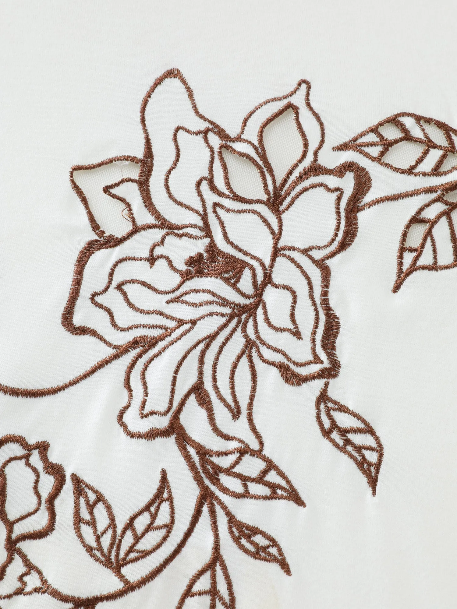 Floral Cut-Out Embroidery T-Shirt sold by Bloomchic product image thumbnail 5