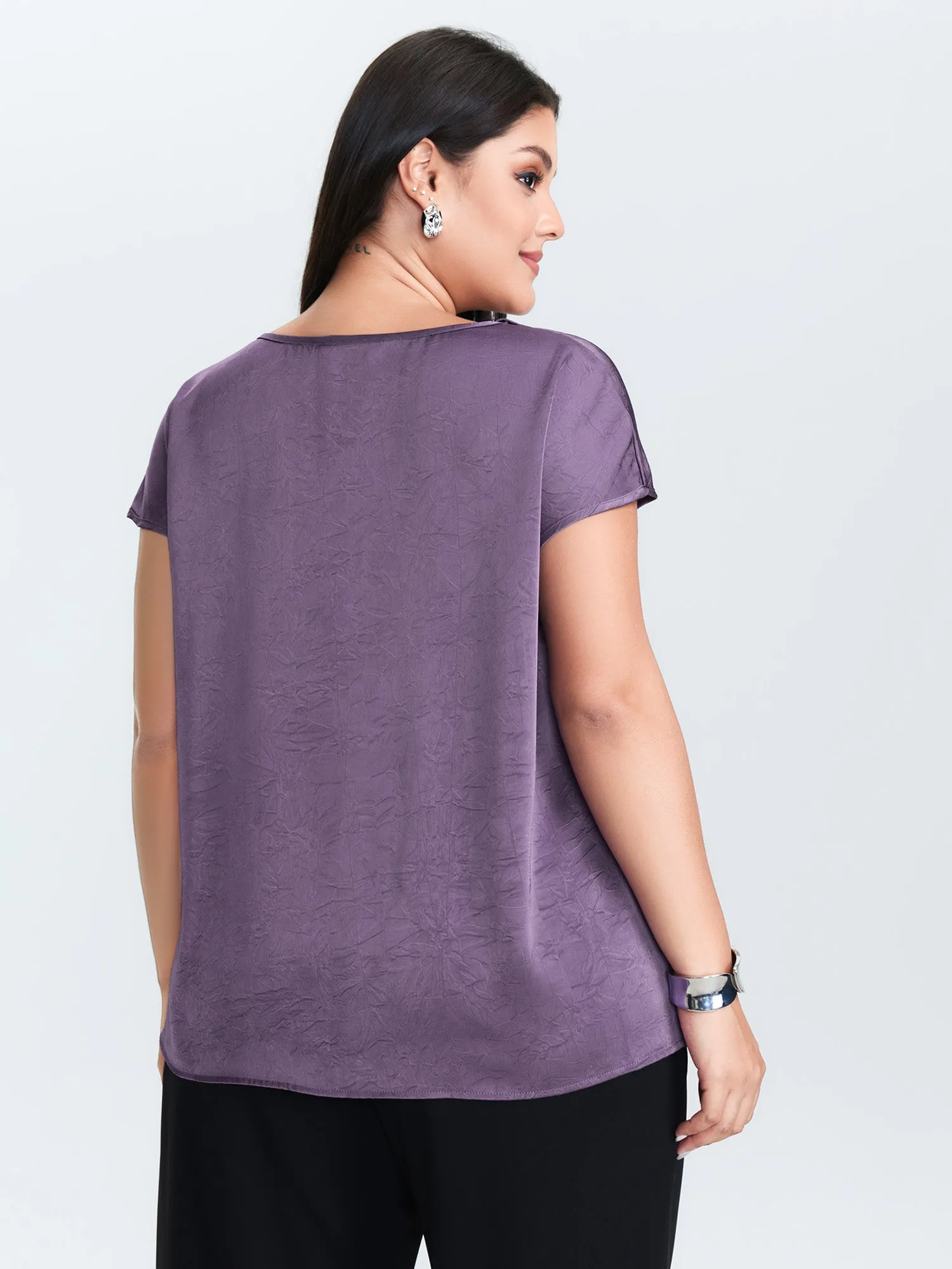 Plain Collar Neckline Flowy Blouse sold by Bloomchic product image thumbnail 5