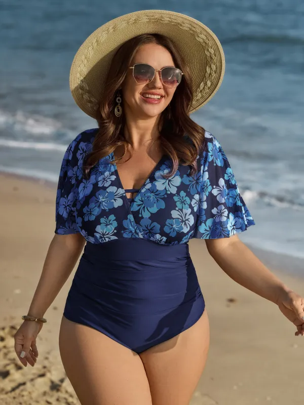 Floral Print Mesh One-Piece Swimsuit sold by Bloomchic