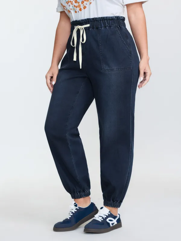 Supersoft Drawstring Elastic Waist Jeans sold by Bloomchic