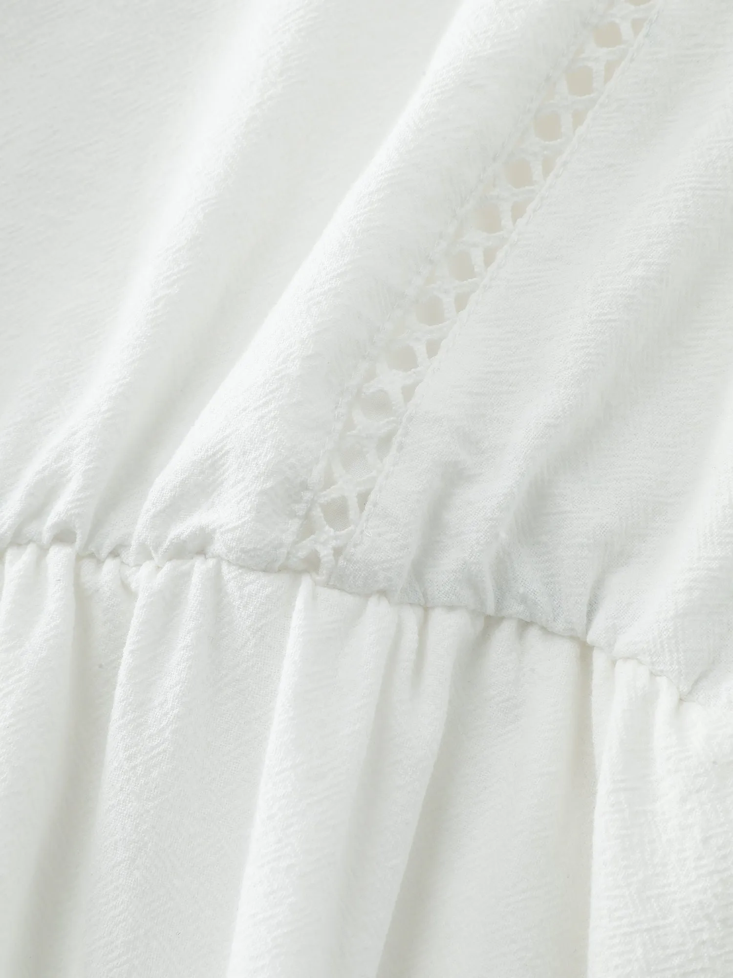 Cotton Lace Trim V-Neck Pockets Maxi Dress sold by Bloomchic product image thumbnail 5