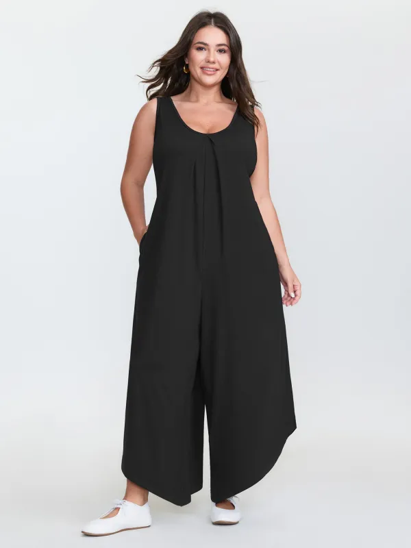 Cotton Stretchy V-Neck Pocket Jumpsuit sold by Bloomchic