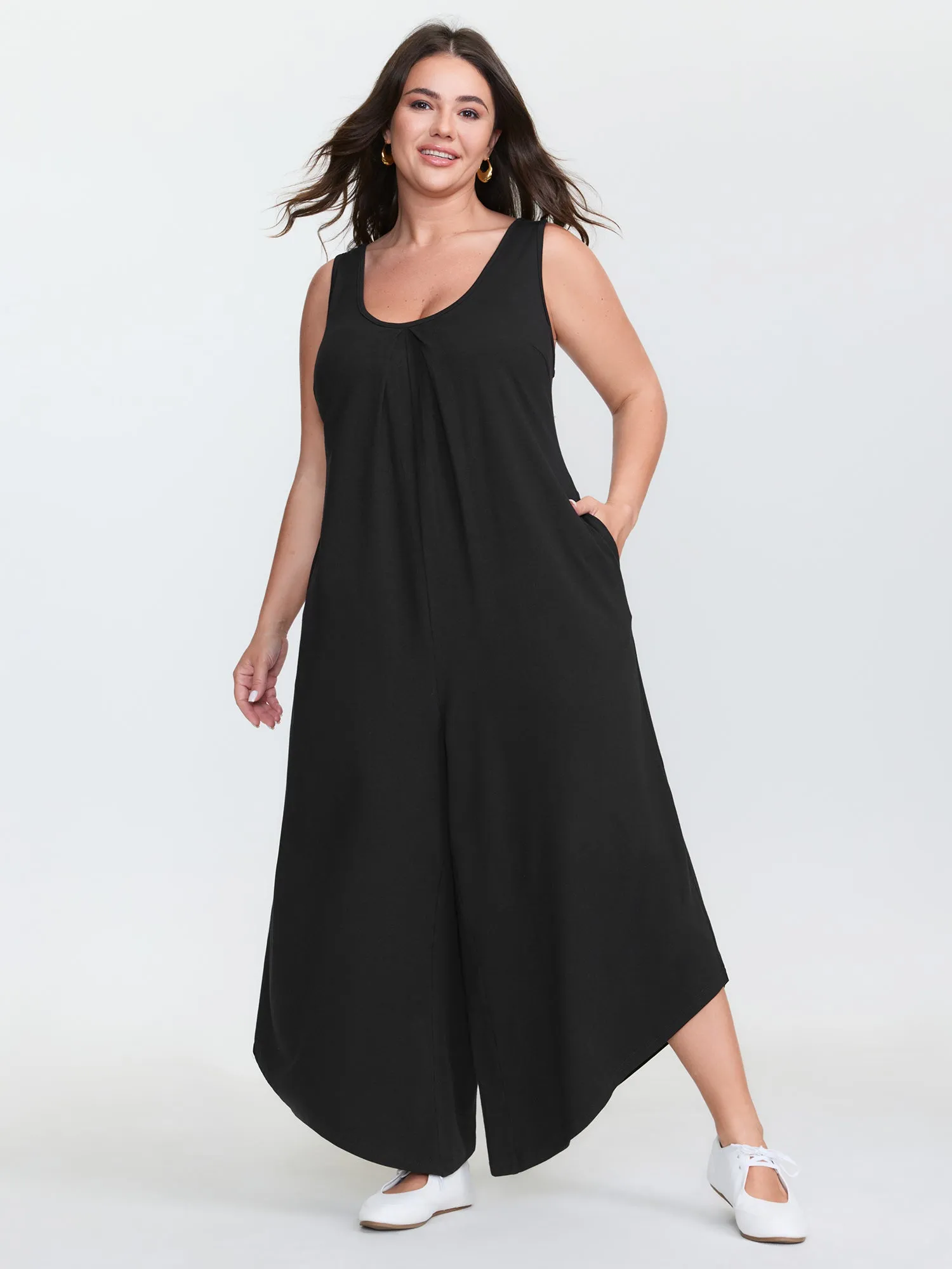 Cotton Stretchy V-Neck Pocket Jumpsuit sold by Bloomchic product image thumbnail 2