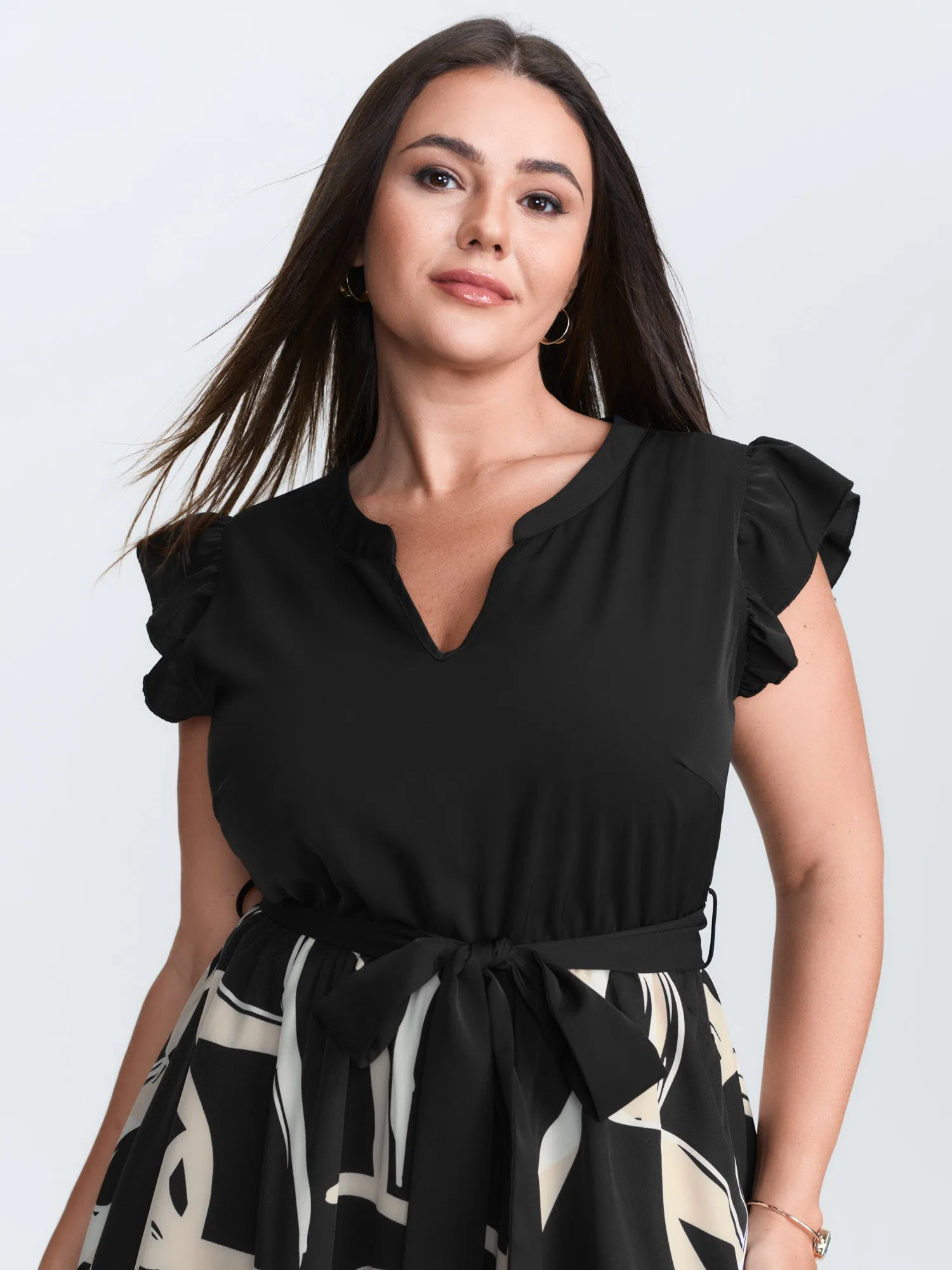 Geometric Print Color Contrast Mini Dress sold by Bloomchic product image thumbnail 2