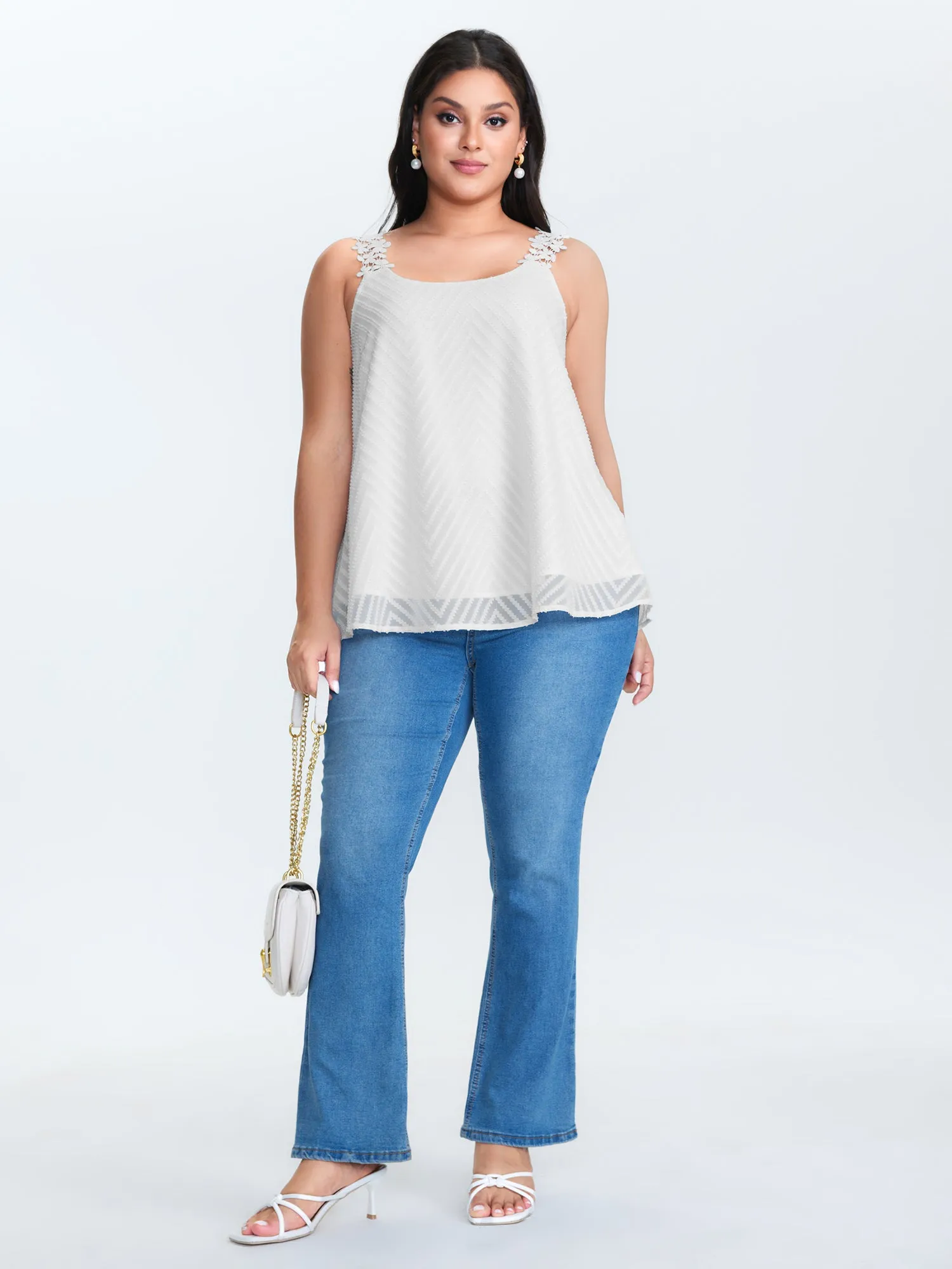 Lace Trim Flowy Tank Top sold by Bloomchic product image thumbnail 3