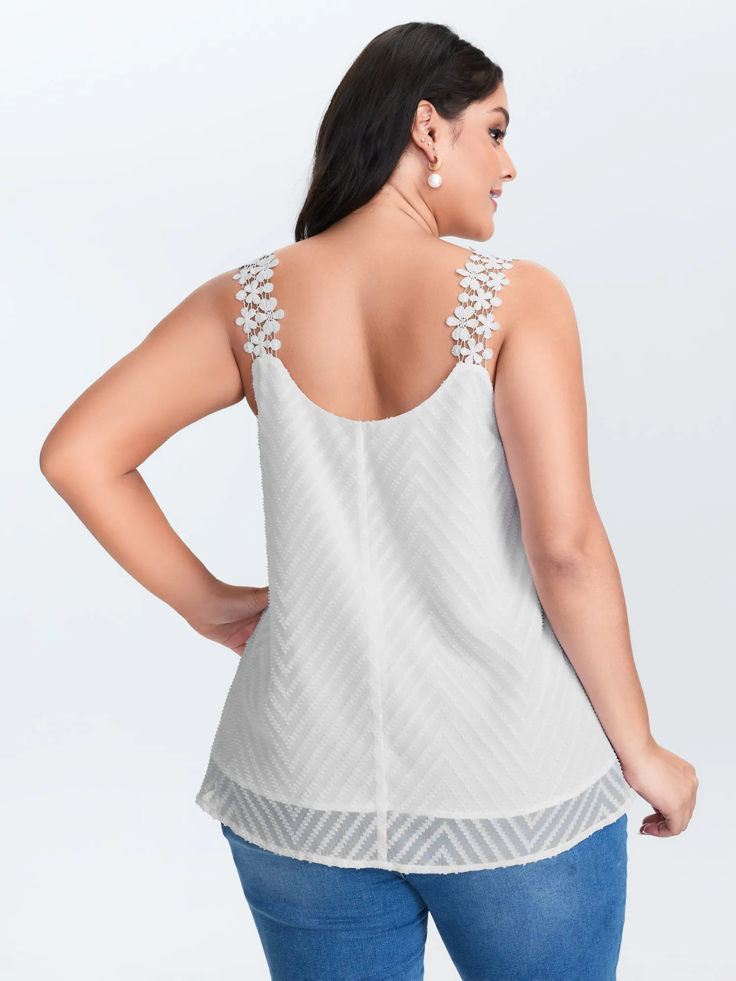 Lace Trim Flowy Tank Top sold by Bloomchic product image thumbnail 4