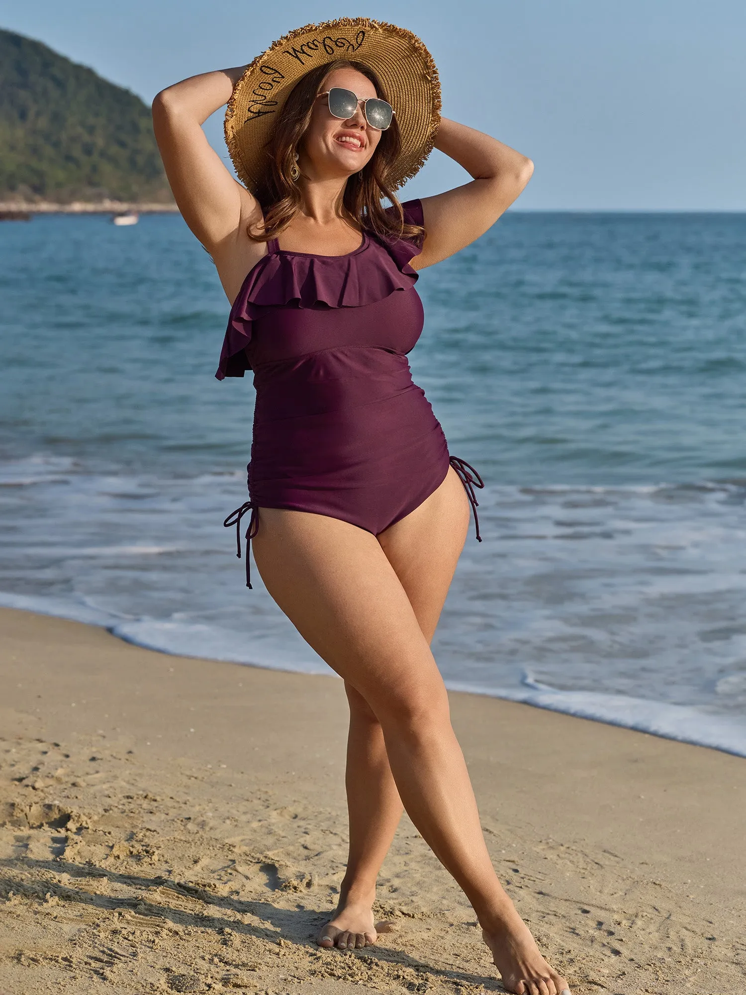 Ruffled Tummy-Control One-Piece Swimsuit sold by Bloomchic product image thumbnail 4
