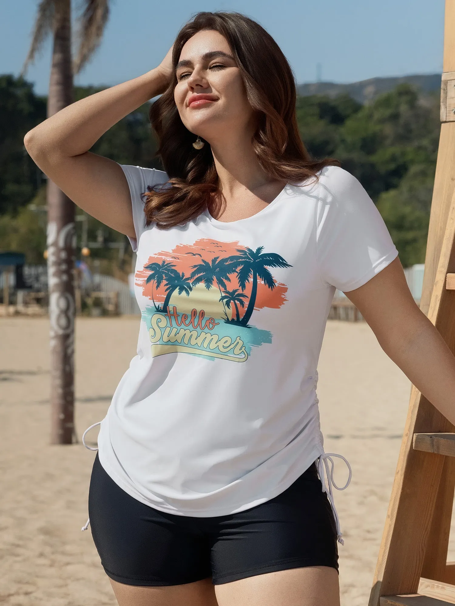 Sunkissed Pattern Side Drawstring Swim Top sold by Bloomchic product image thumbnail 3