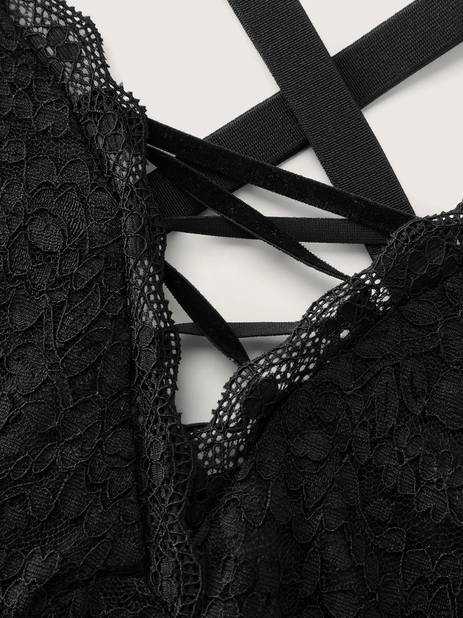 Sheer Lace Textured Crosstie Nightgown sold by Bloomchic product image thumbnail 5