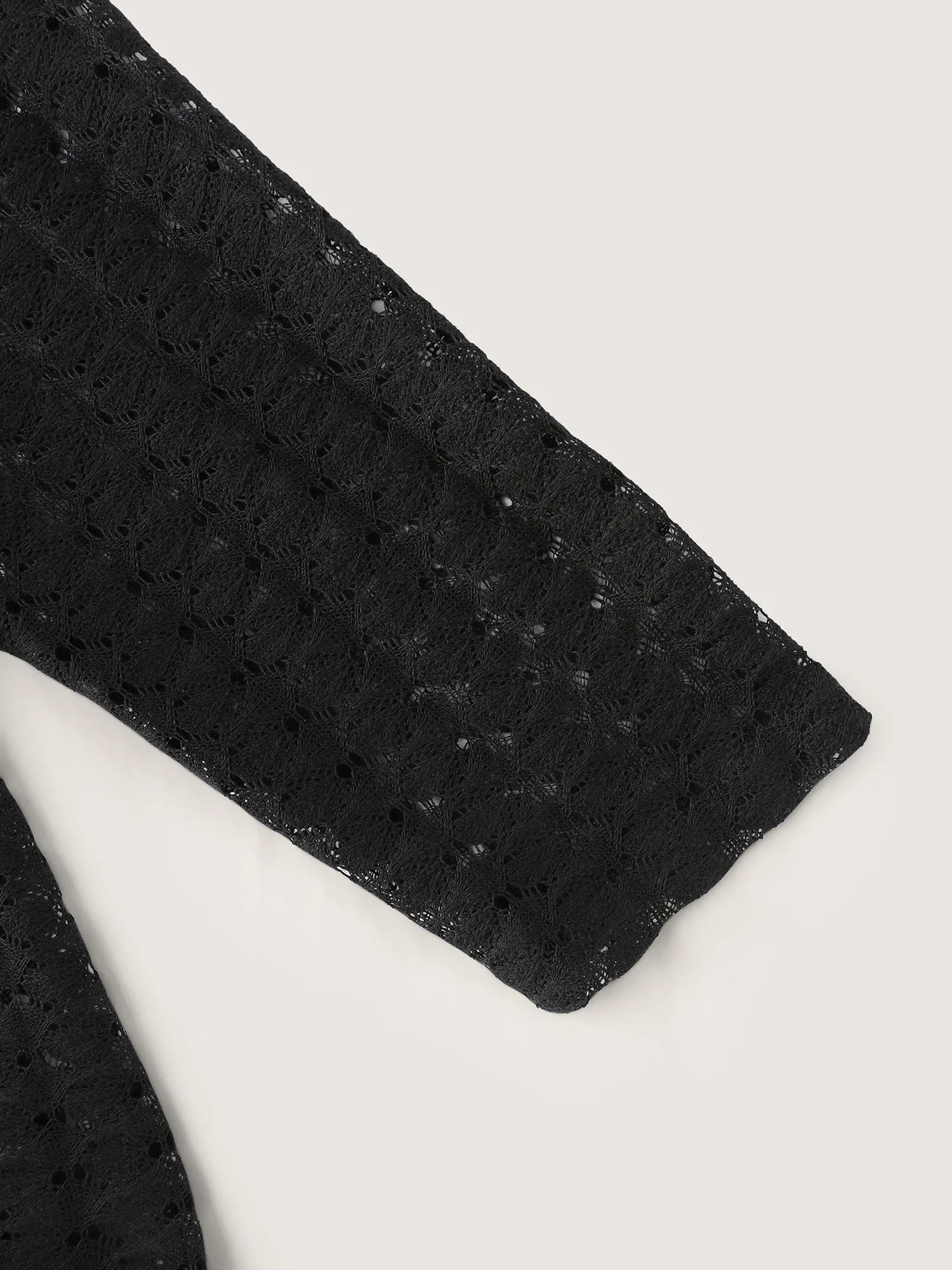 Crochet Textured Ruffled Hem Cover-Up sold by Bloomchic product image thumbnail 5