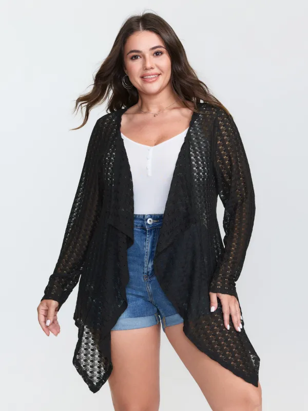 Crochet Textured Ruffled Hem Cover-Up sold by Bloomchic