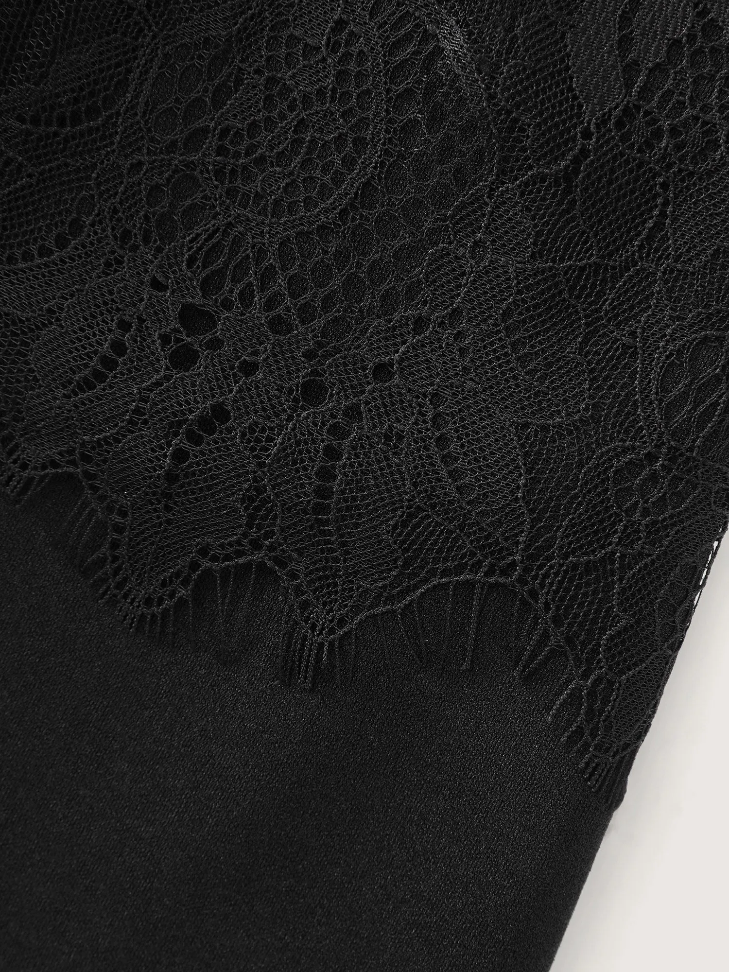 Sheer Lace Neckline Ruffled Waist Jumpsuit sold by Bloomchic product image thumbnail 5