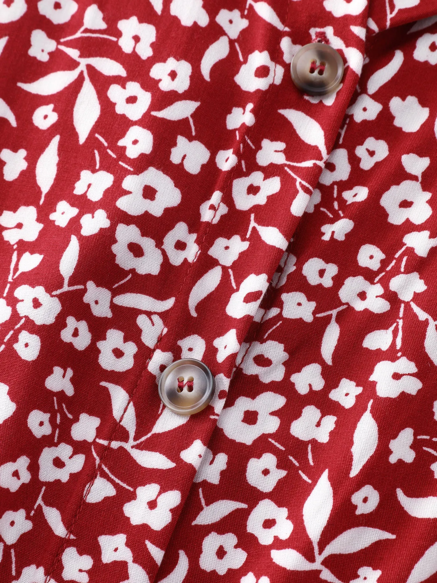 Floral Print Collar Midi Shirt Dress sold by Bloomchic product image thumbnail 5