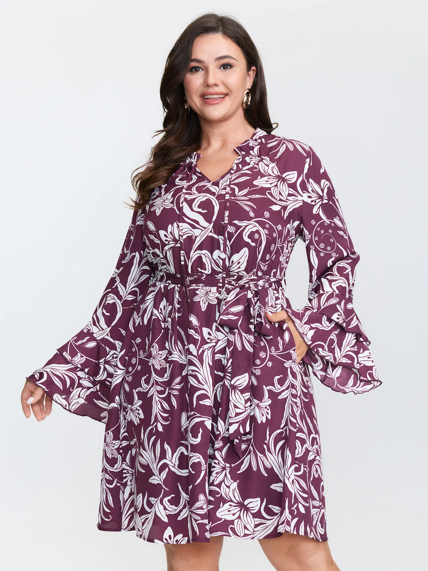 Retro Floral Print A-Line Mini Dress sold by Bloomchic