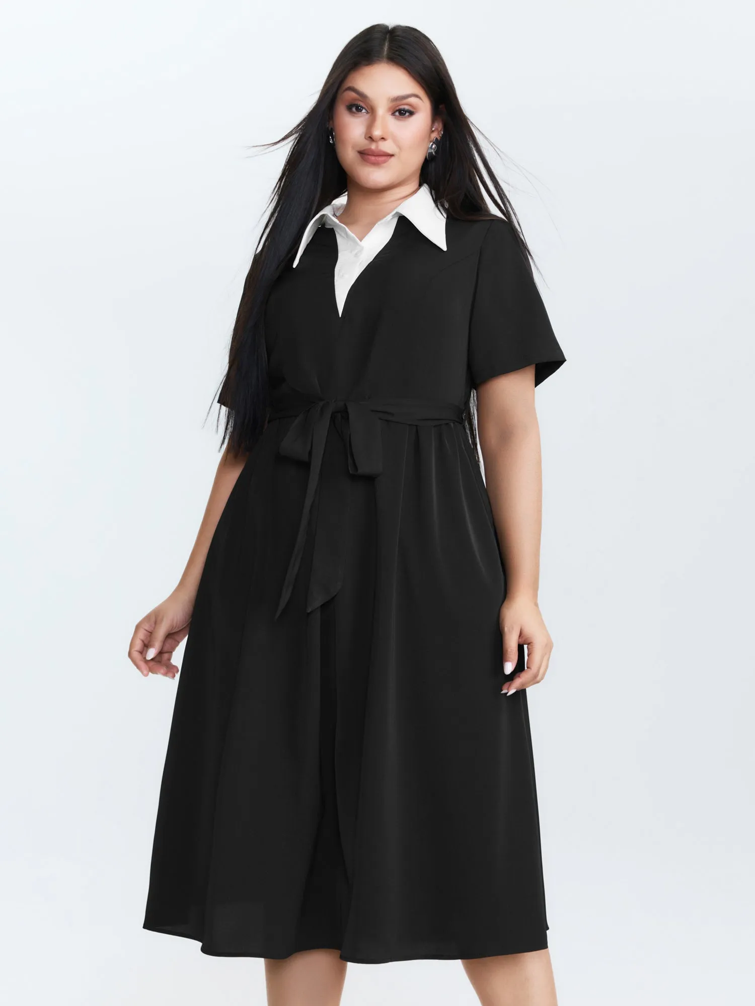 2-in-1 Stretchy Belted Midi Dress sold by Bloomchic product image thumbnail 3