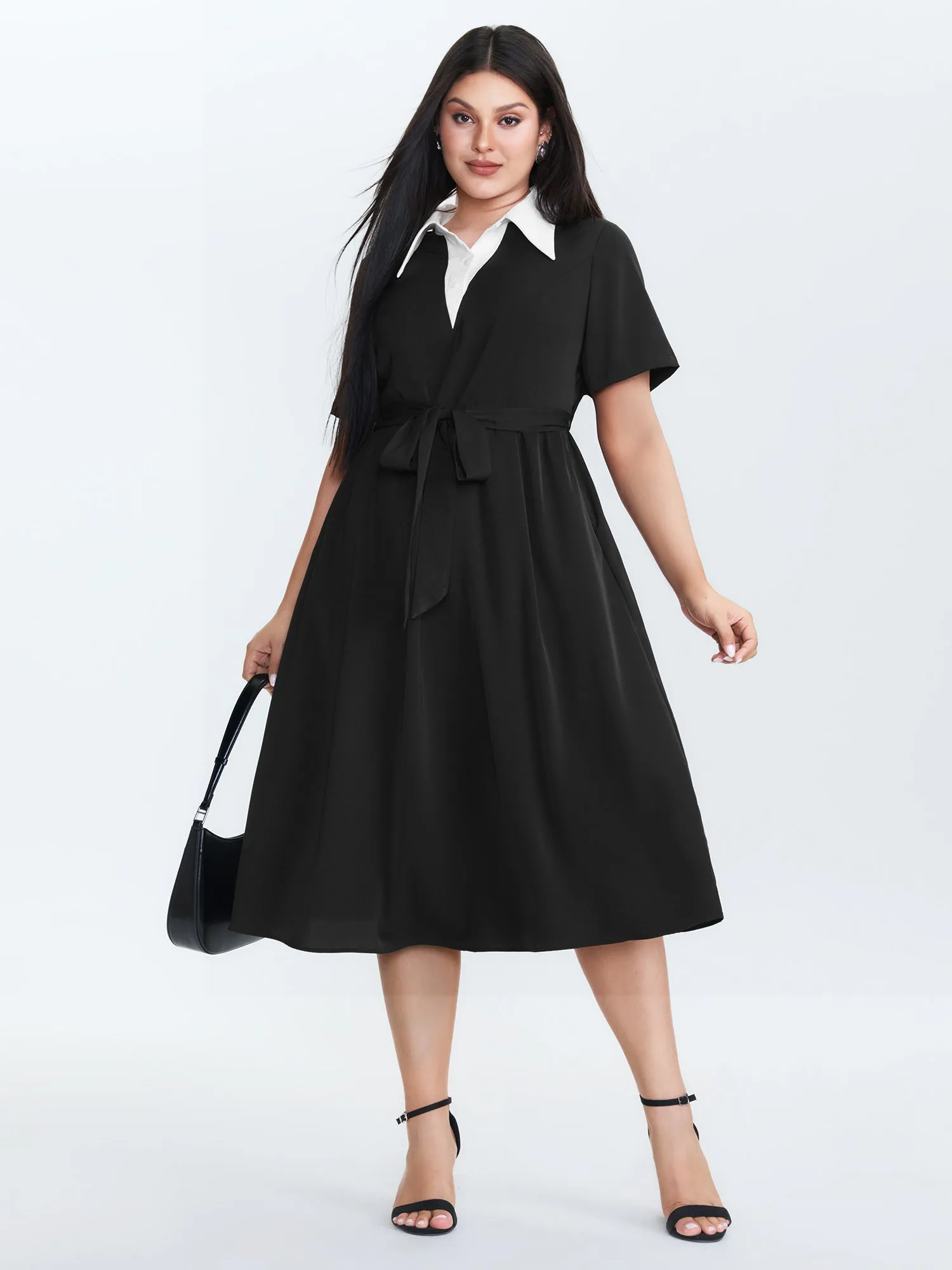 2-in-1 Stretchy Belted Midi Dress sold by Bloomchic