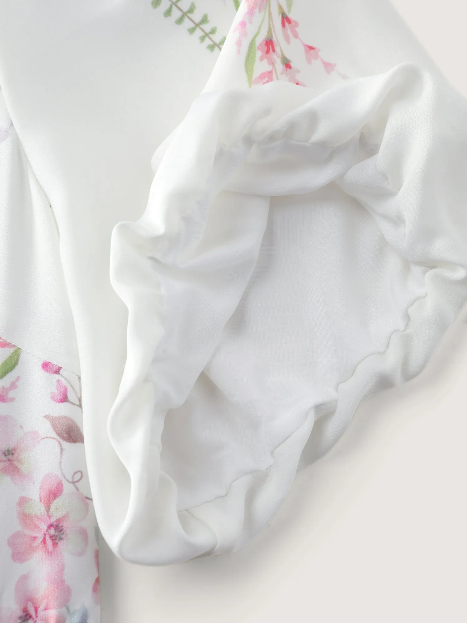 Floral Print V-Neck Bubble Sleeve Midi Dress sold by Bloomchic product image thumbnail 5