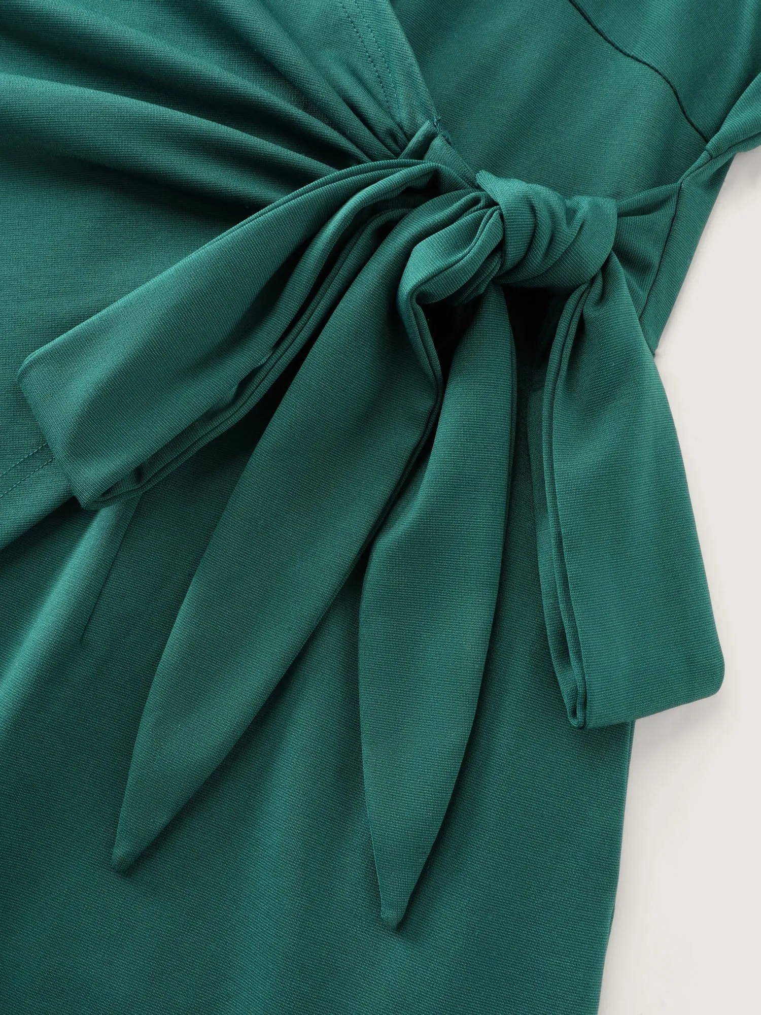 Knotted Side-Tie Wrap Mini Dress sold by Bloomchic product image thumbnail 5