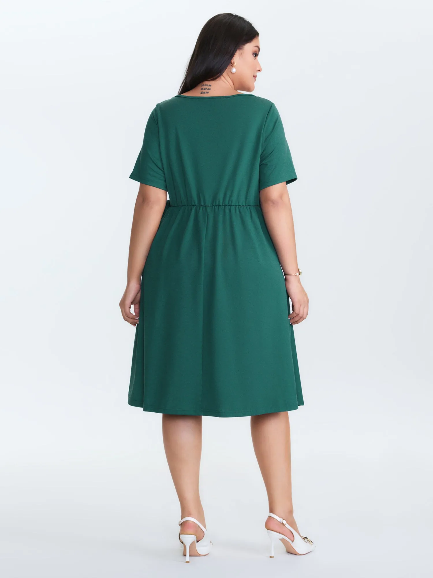 Knotted Side-Tie Wrap Mini Dress sold by Bloomchic product image thumbnail 4