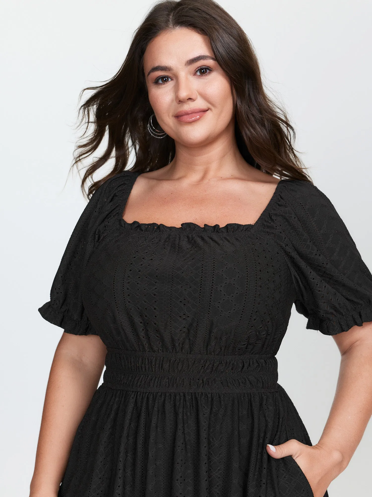 Textured Pocket Lined Midi Dress sold by Bloomchic product image thumbnail 2