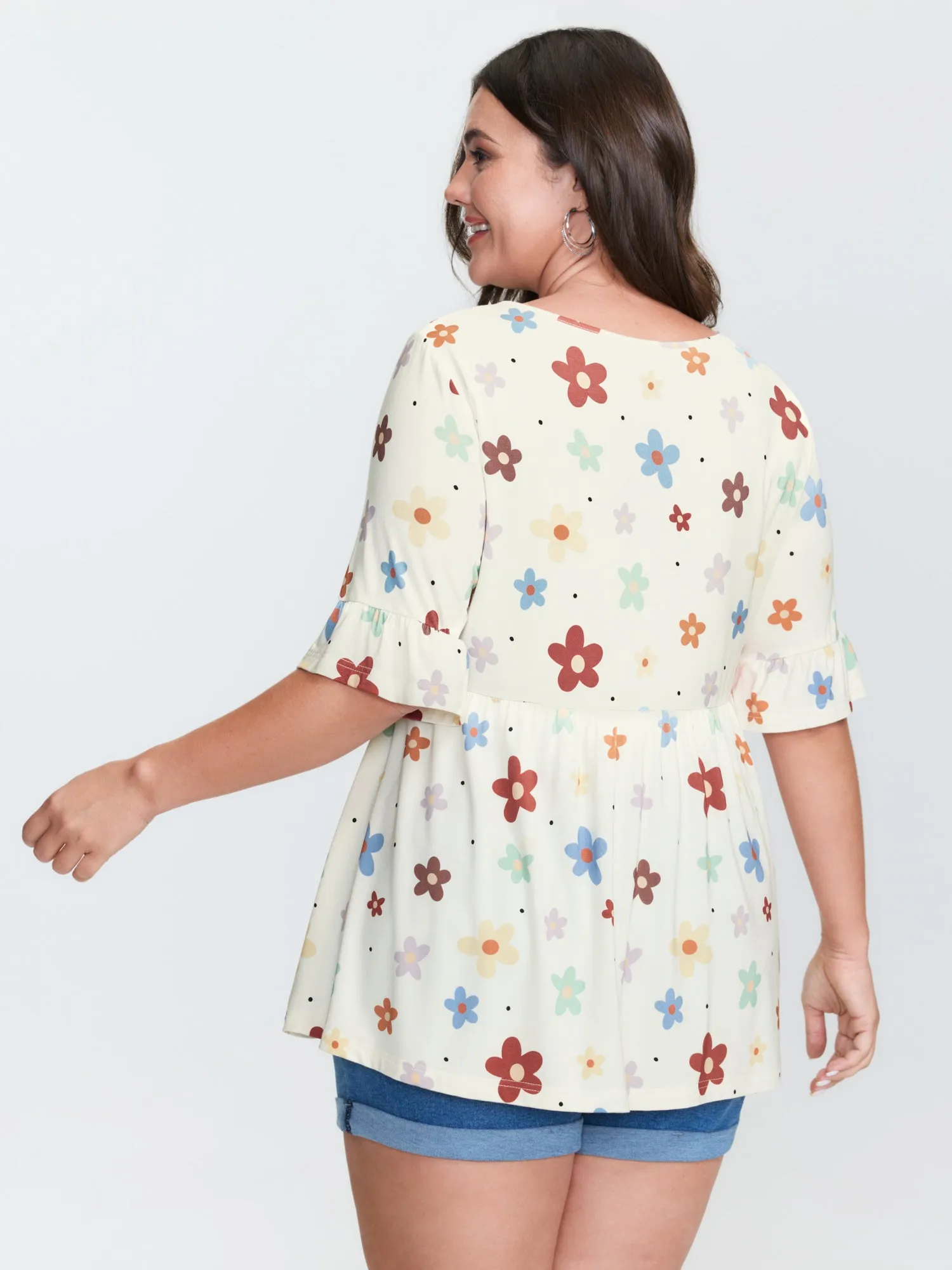 Floral Print Stretchy Knit Top sold by Bloomchic product image thumbnail 5