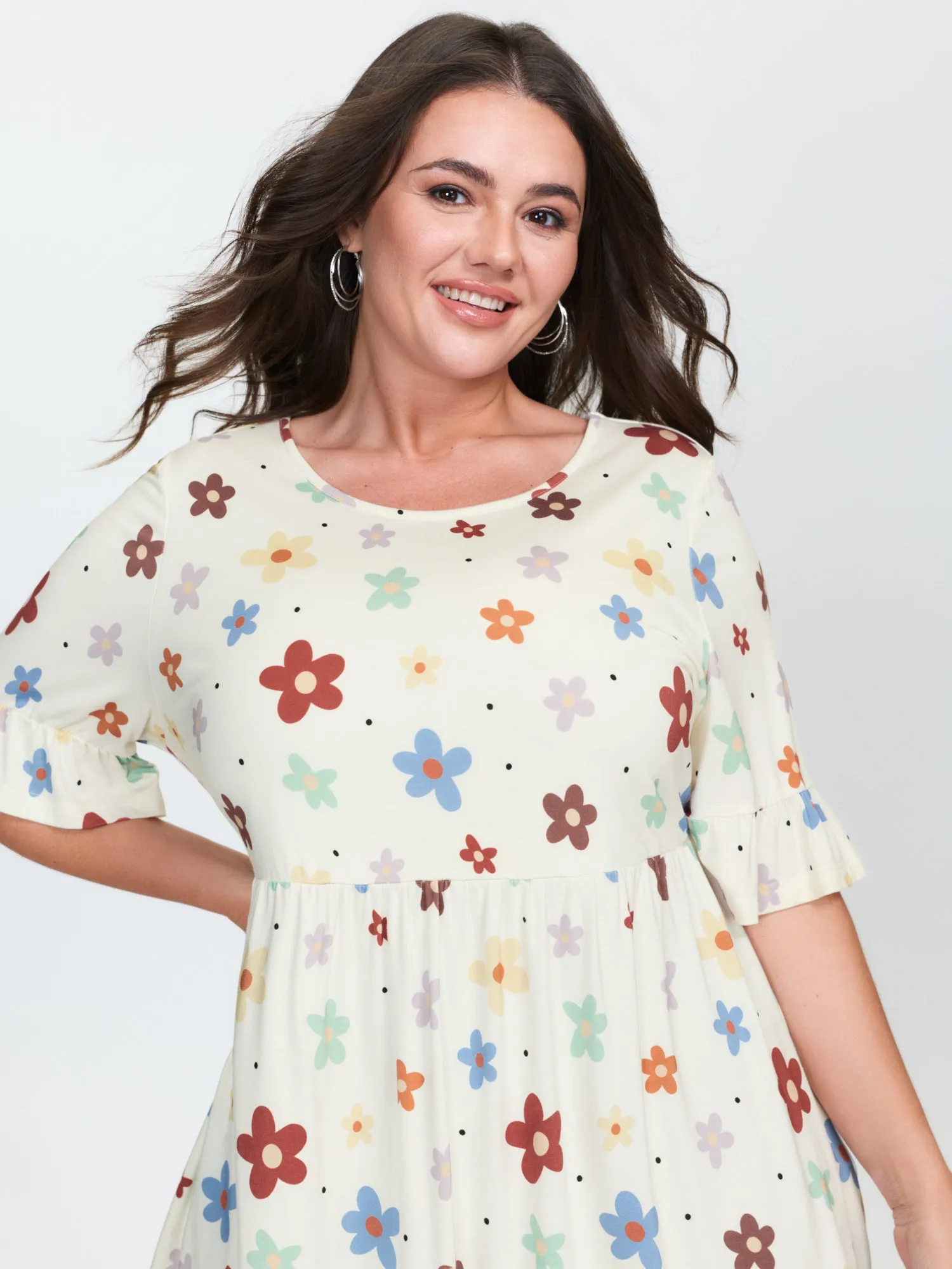 Floral Print Stretchy Knit Top sold by Bloomchic product image thumbnail 2