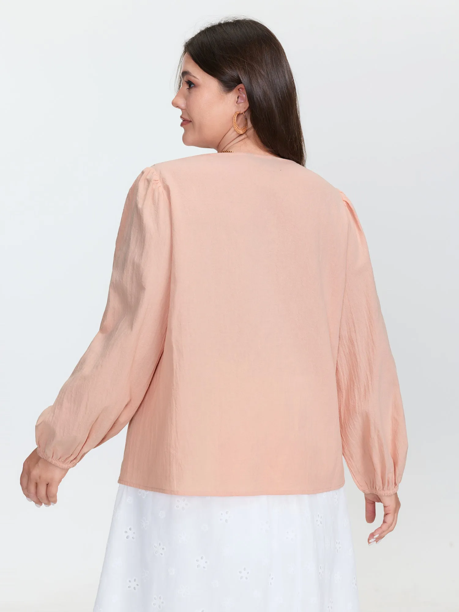 Floral Embroidered Double-Tie Blouse sold by Bloomchic product image thumbnail 5