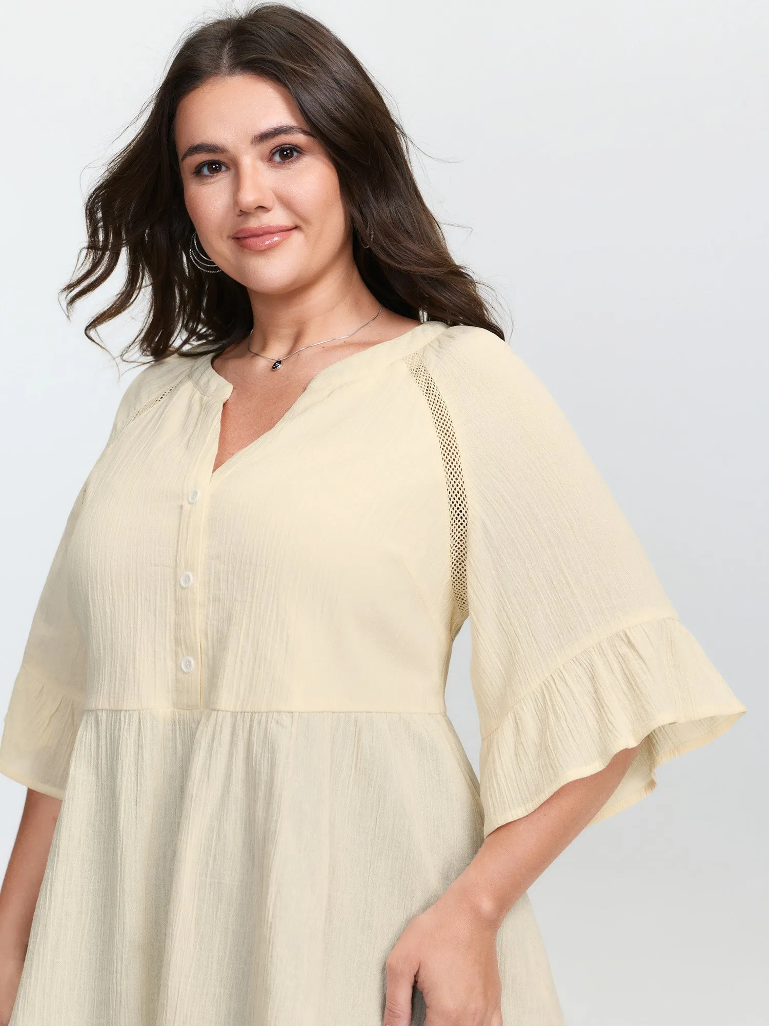 Pure Cotton Ruffled Lace Blouse sold by Bloomchic product image thumbnail 3