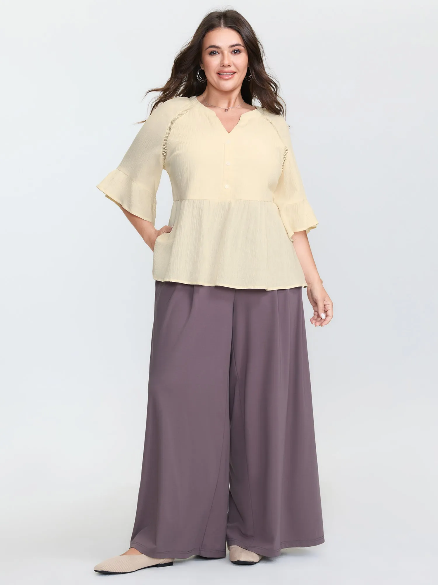 Pure Cotton Ruffled Lace Blouse sold by Bloomchic product image thumbnail 2