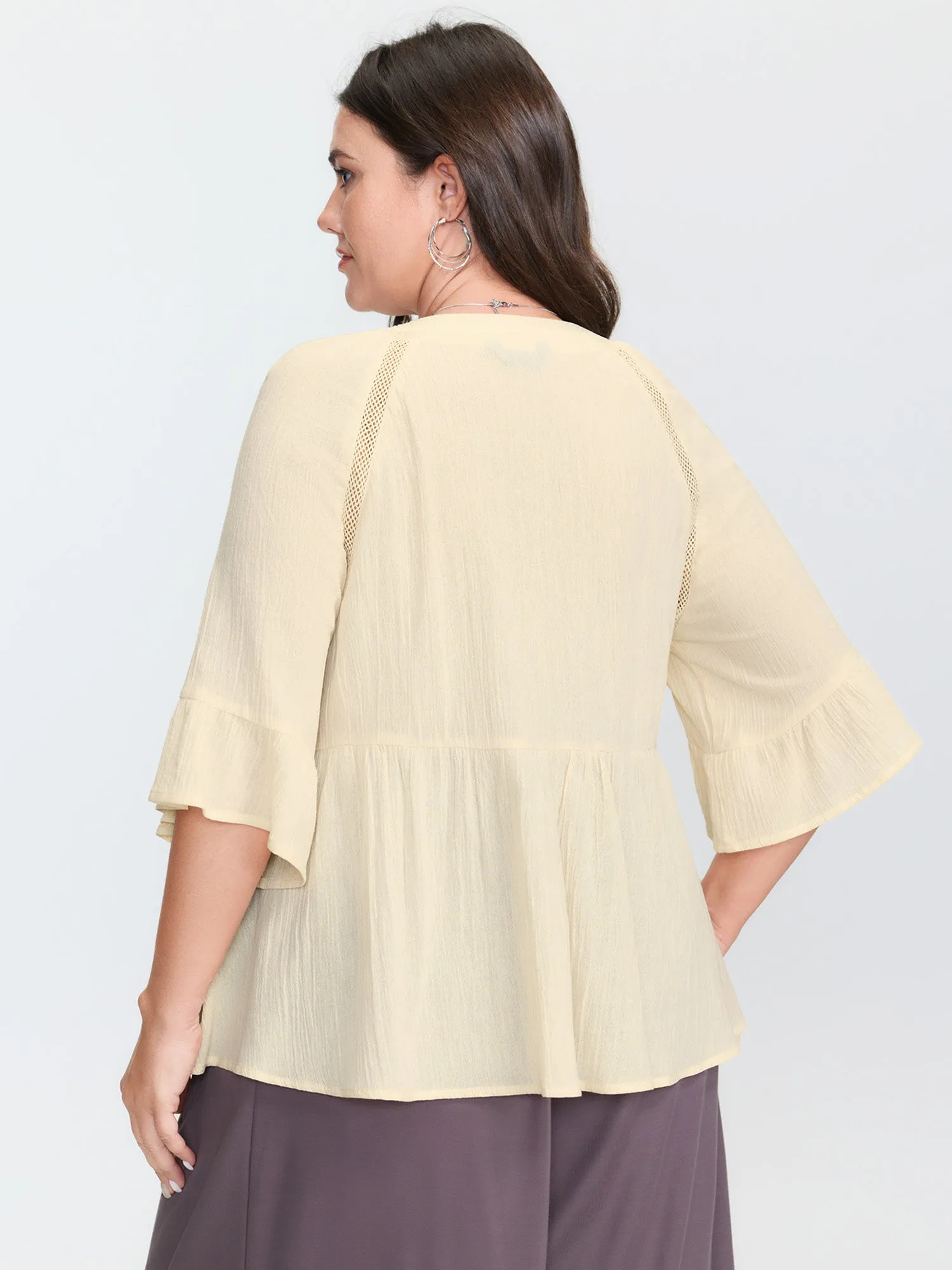 Pure Cotton Ruffled Lace Blouse sold by Bloomchic product image thumbnail 4