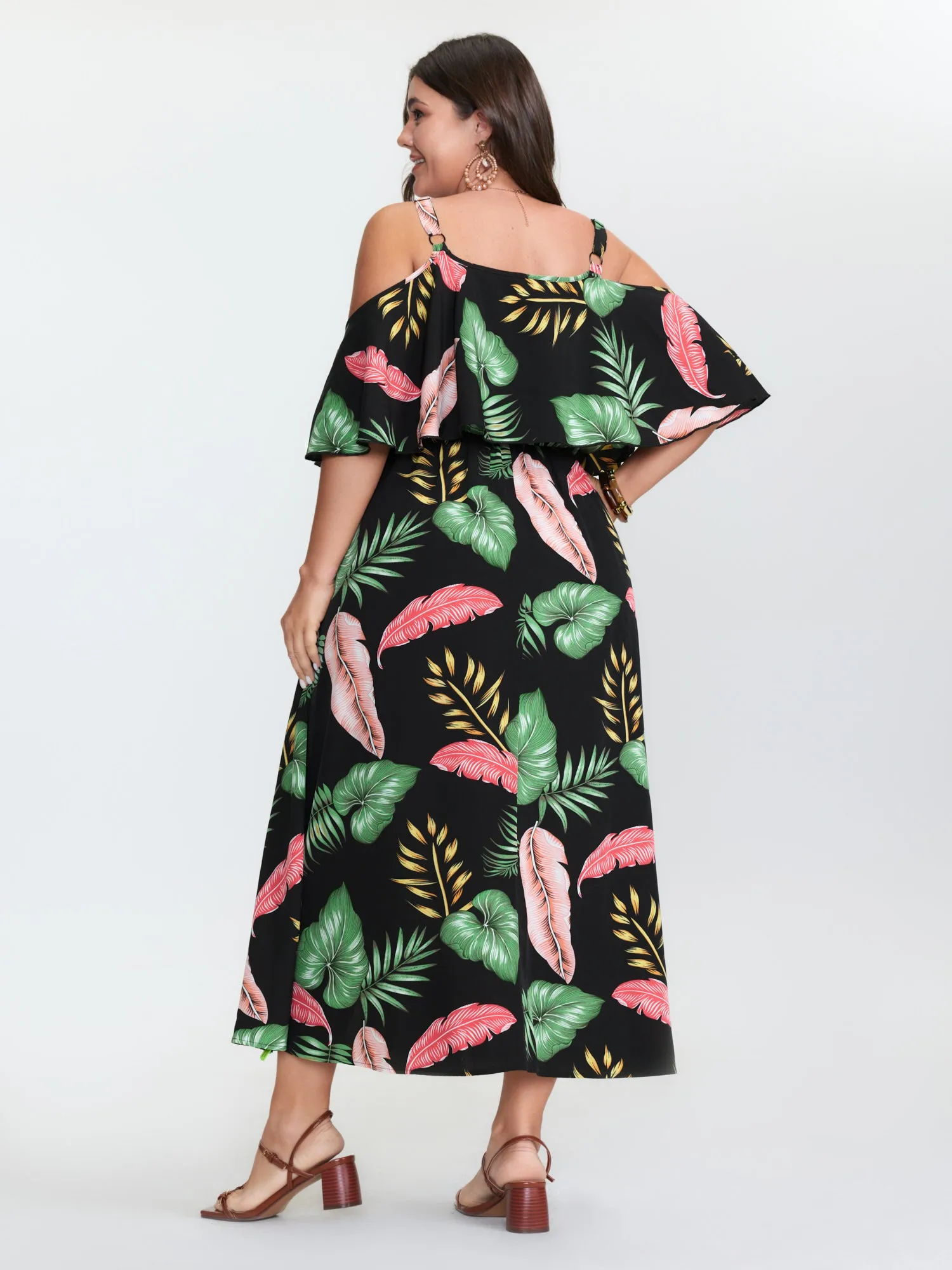 Tropical Pattern Off-Shoulder Maxi Dress sold by Bloomchic product image thumbnail 4