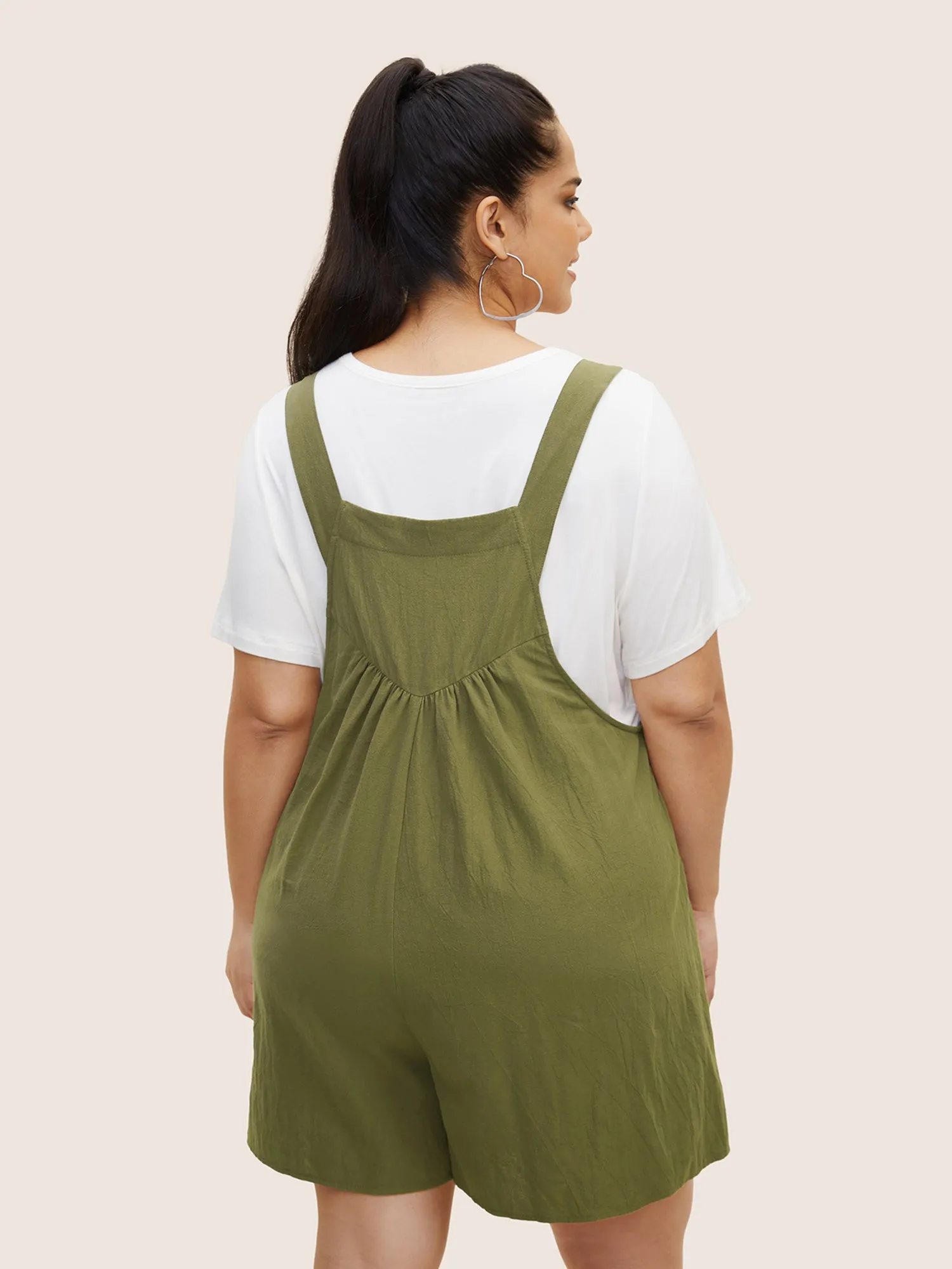 Cotton Plain Textured Patch Pocket Jumpsuit sold by Bloomchic product image thumbnail 5
