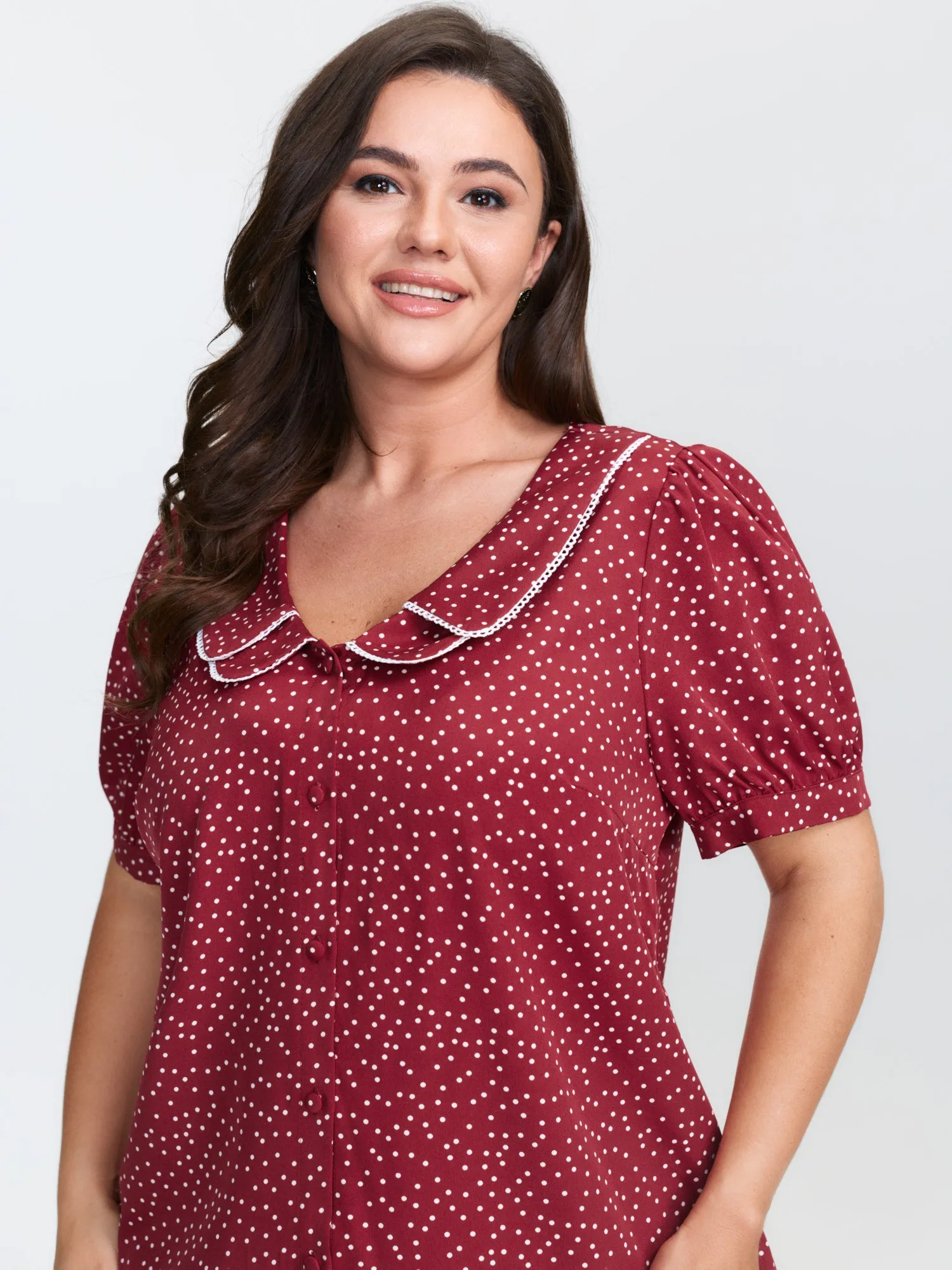 Doll Collar Retro Polka Dots Blouse sold by Bloomchic product image thumbnail 2