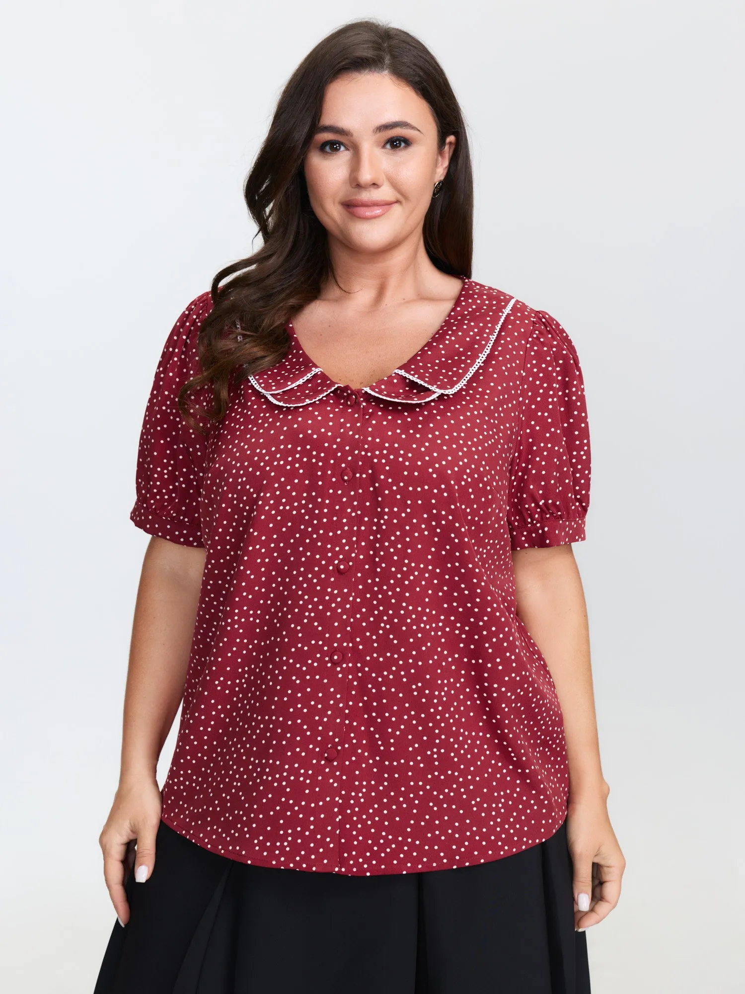 Doll Collar Retro Polka Dots Blouse sold by Bloomchic product image thumbnail 4