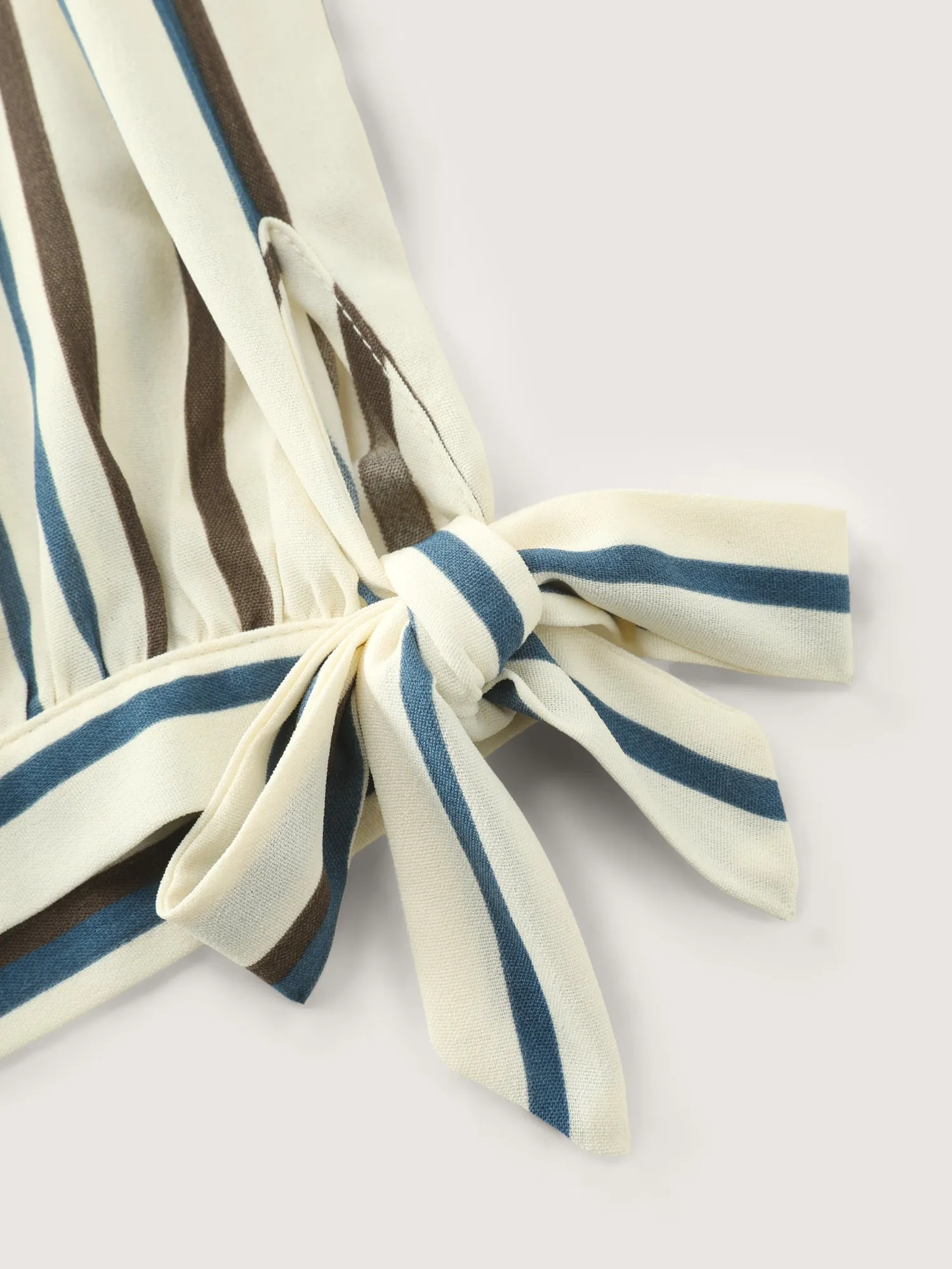 Striped Three-Quarter Sleeve Button-Down Blouse sold by Bloomchic product image thumbnail 5