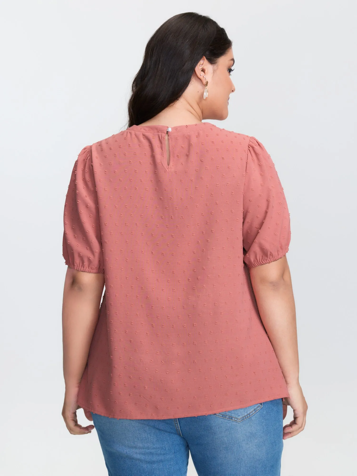 Textured Dots Pleated Blouse sold by Bloomchic product image thumbnail 4