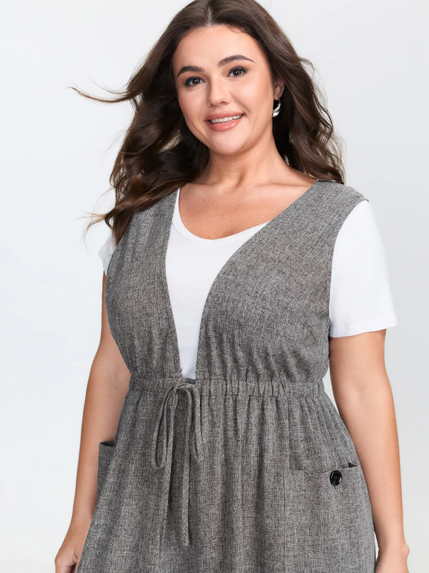 Textured Backless Heather Pocket Jumpsuit sold by Bloomchic product image thumbnail 2