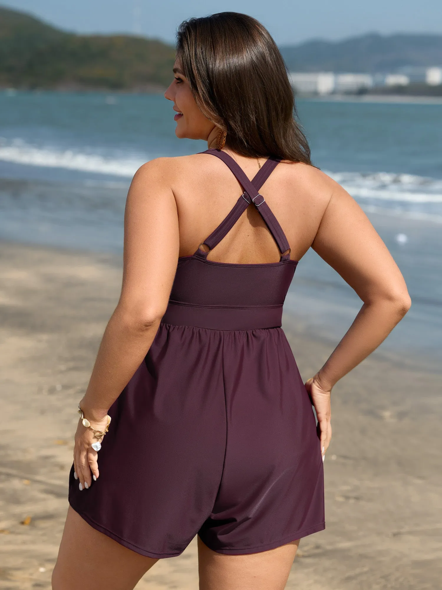 Plain Spliced Pocket One-Piece Swimsuit sold by Bloomchic product image thumbnail 4